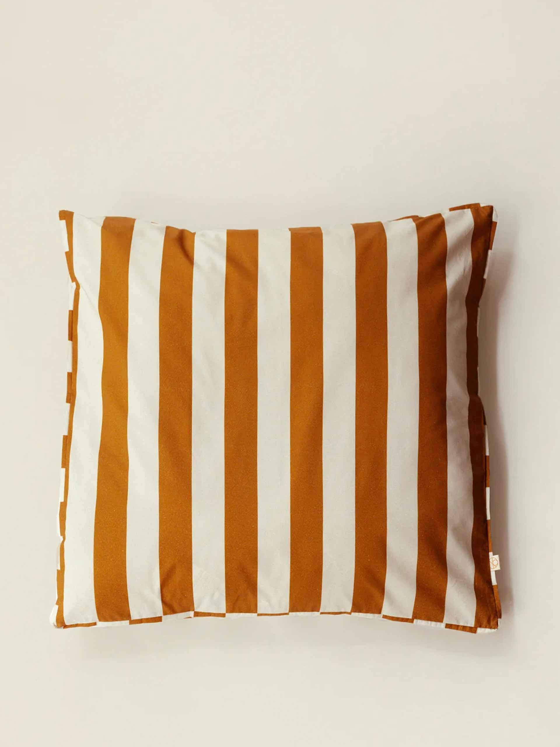 Tobacco stripe cushion cover
