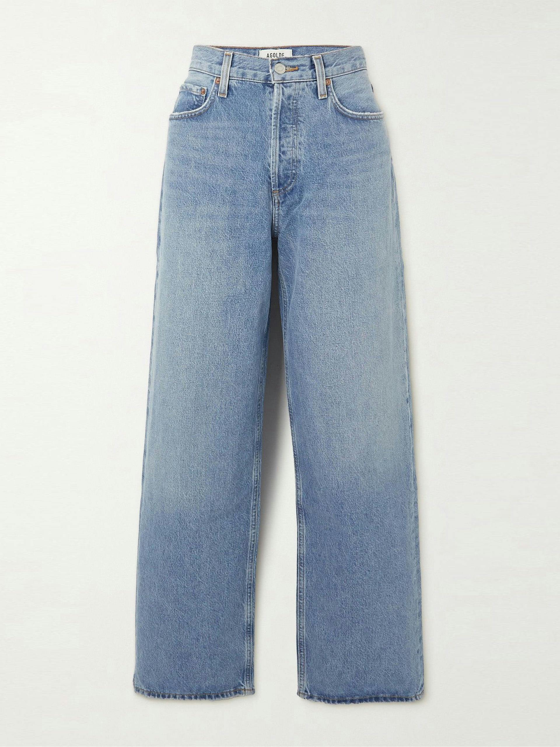 Blue organic wide-leg jeans