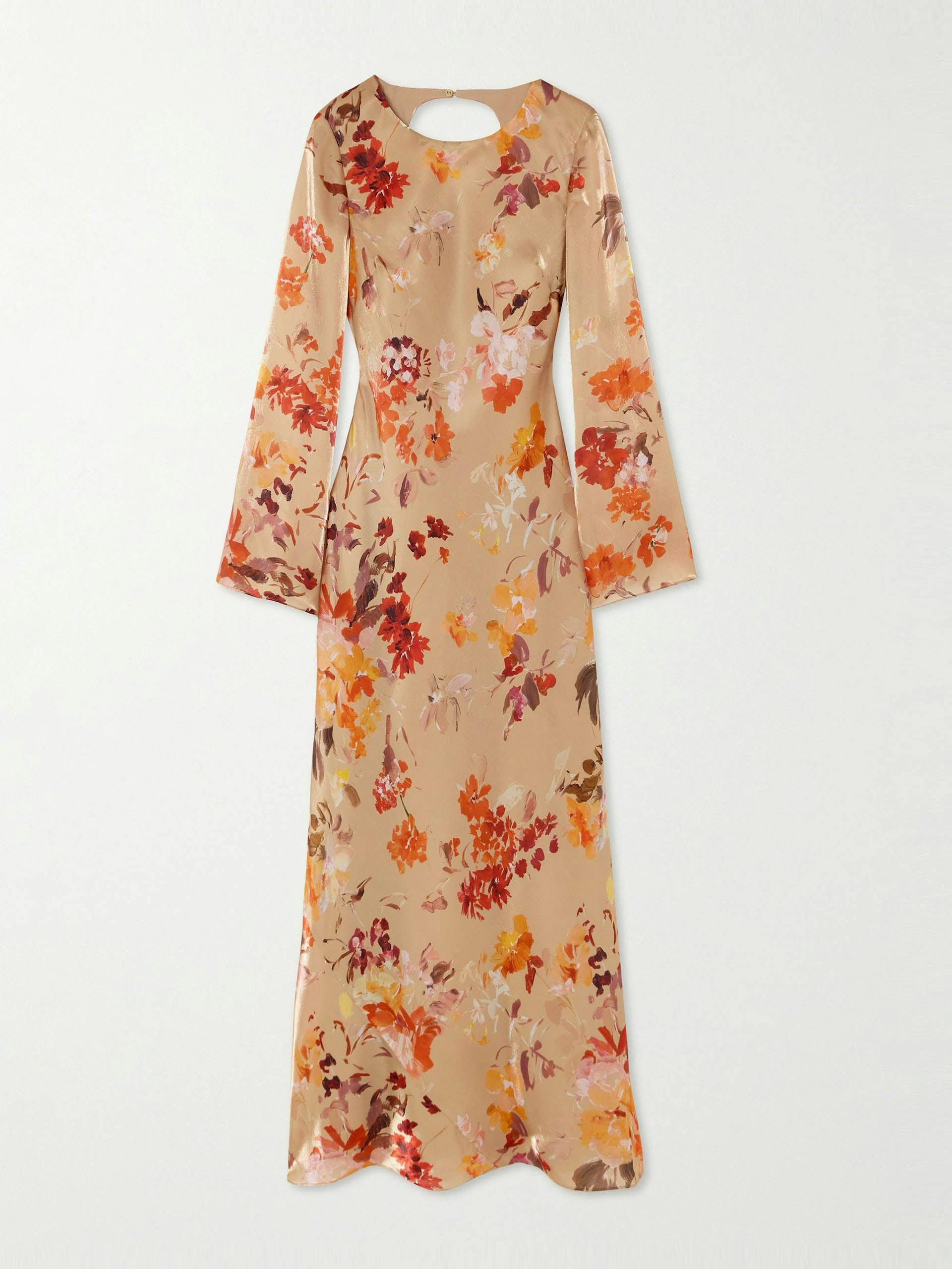 Transept floral-print satin maxi dress