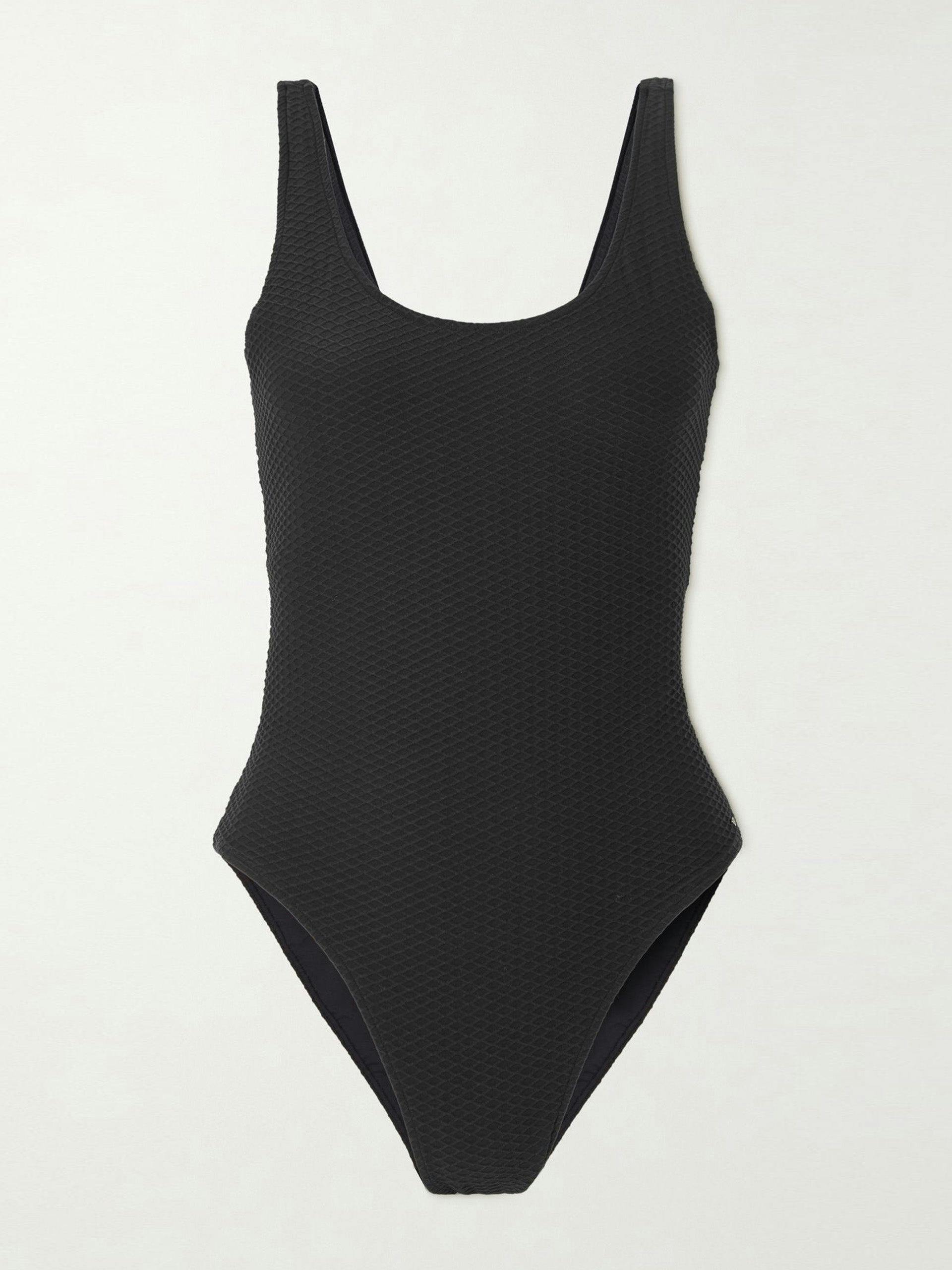 Black textured recycled swimsuit