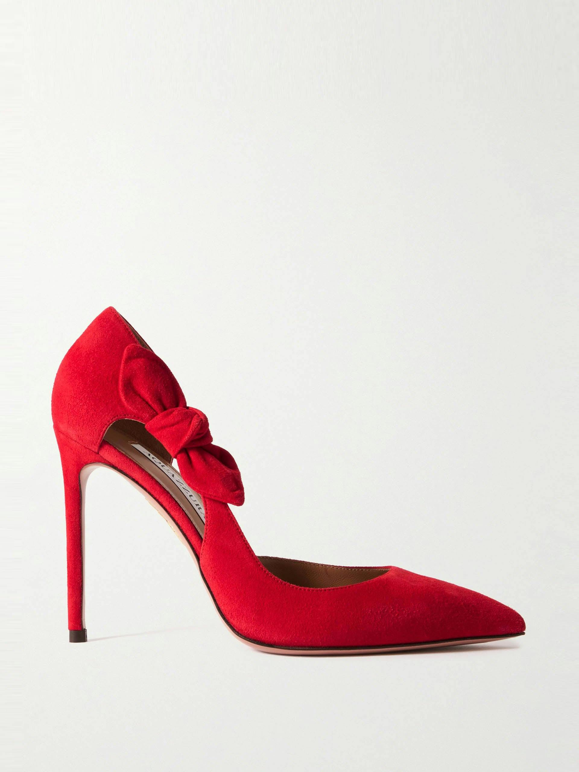 Very Bow Tie 105 suede point-toe pumps