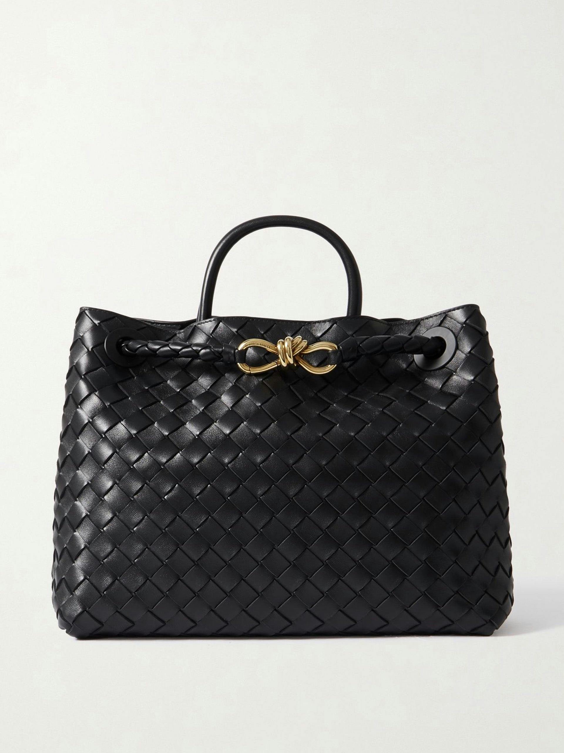 Black small leather tote