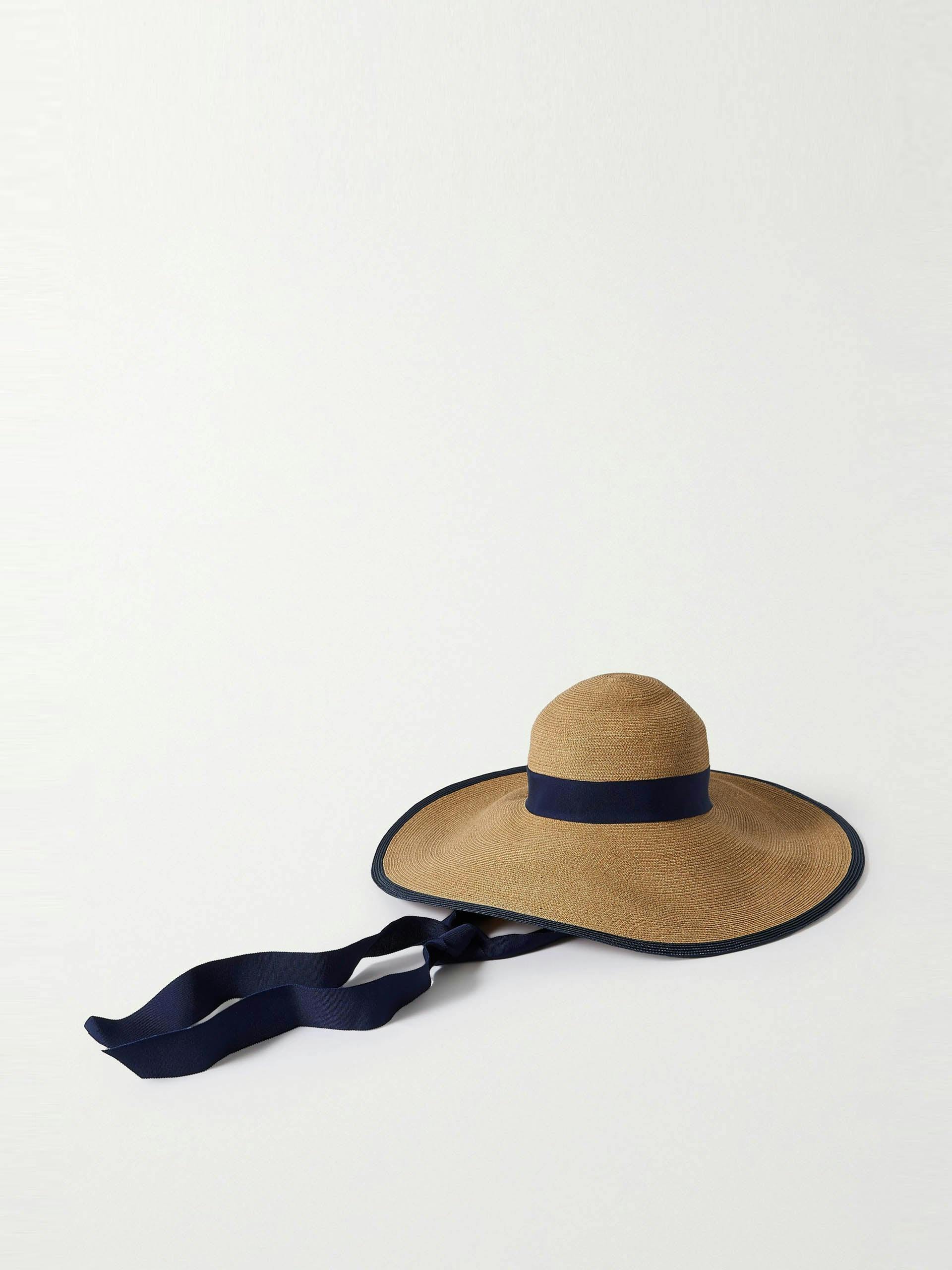 Grosgrain-trimmed straw sunhat