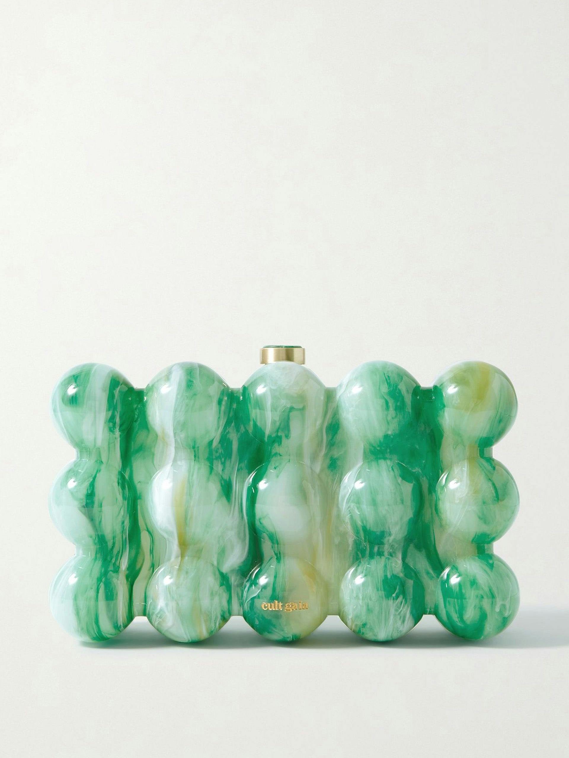 Green Bubble acrylic clutch