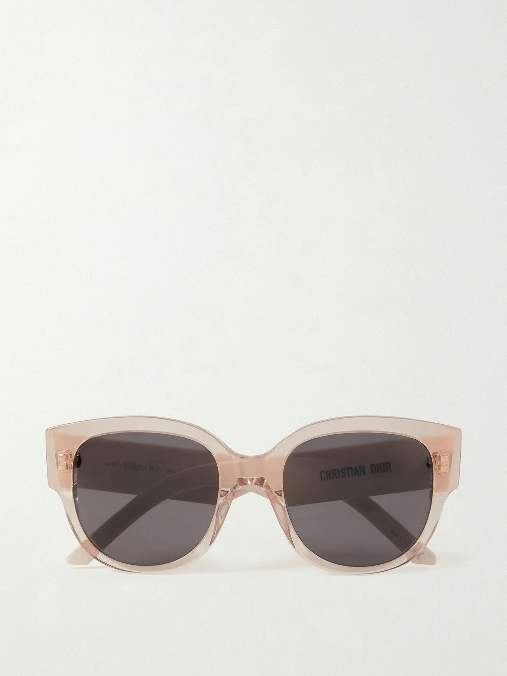 Cat-eye embossed acetate sunglasses