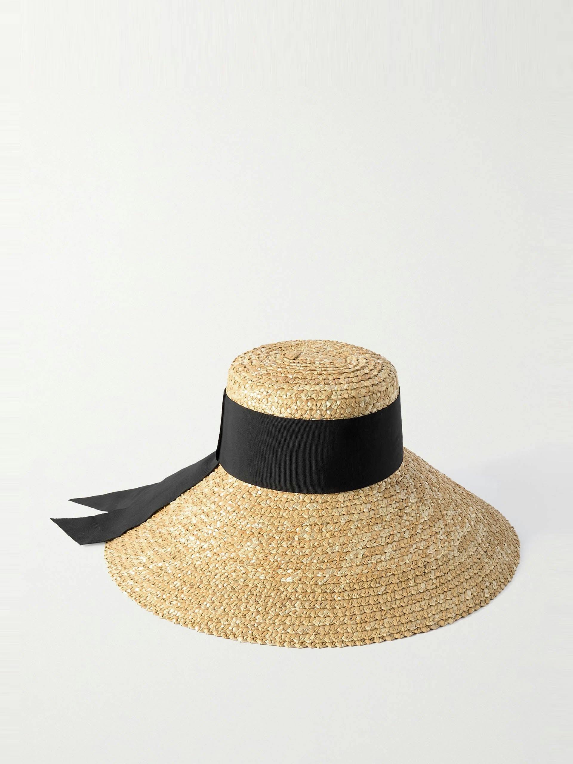 Mirabel grosgrain-trimmed straw sunhat