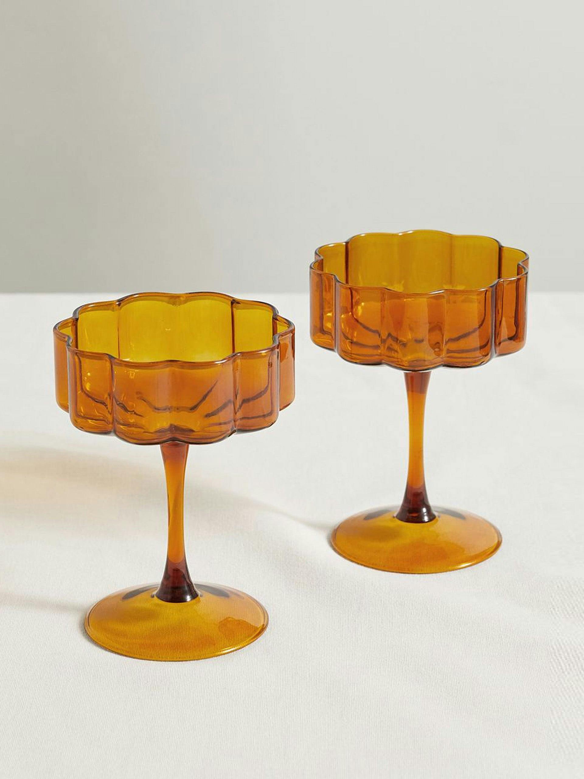 Wave cocktail coupes (set of 2)