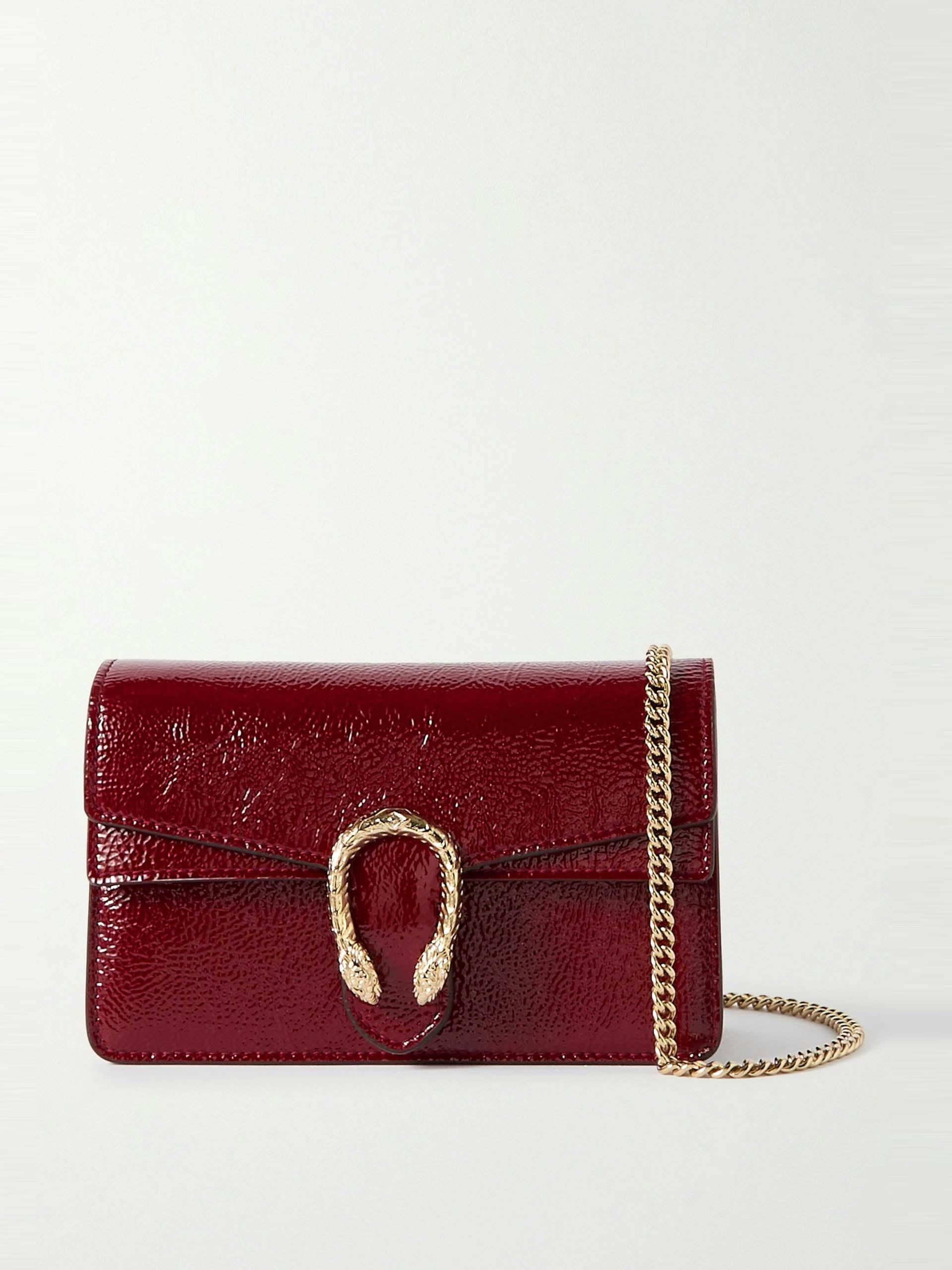 Dionysus mini textured patent-leather shoulder bag