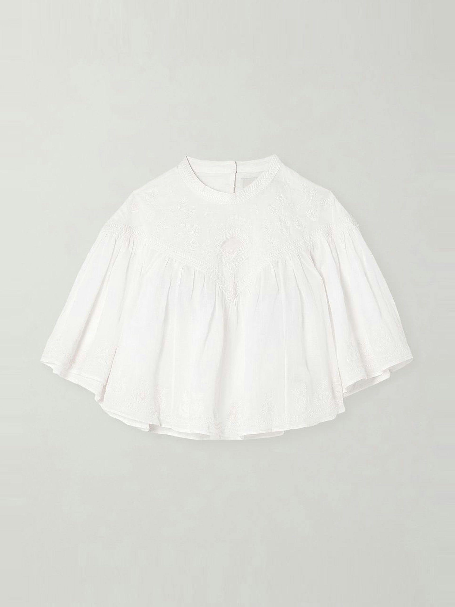 Elodia embroidered ramie blouse