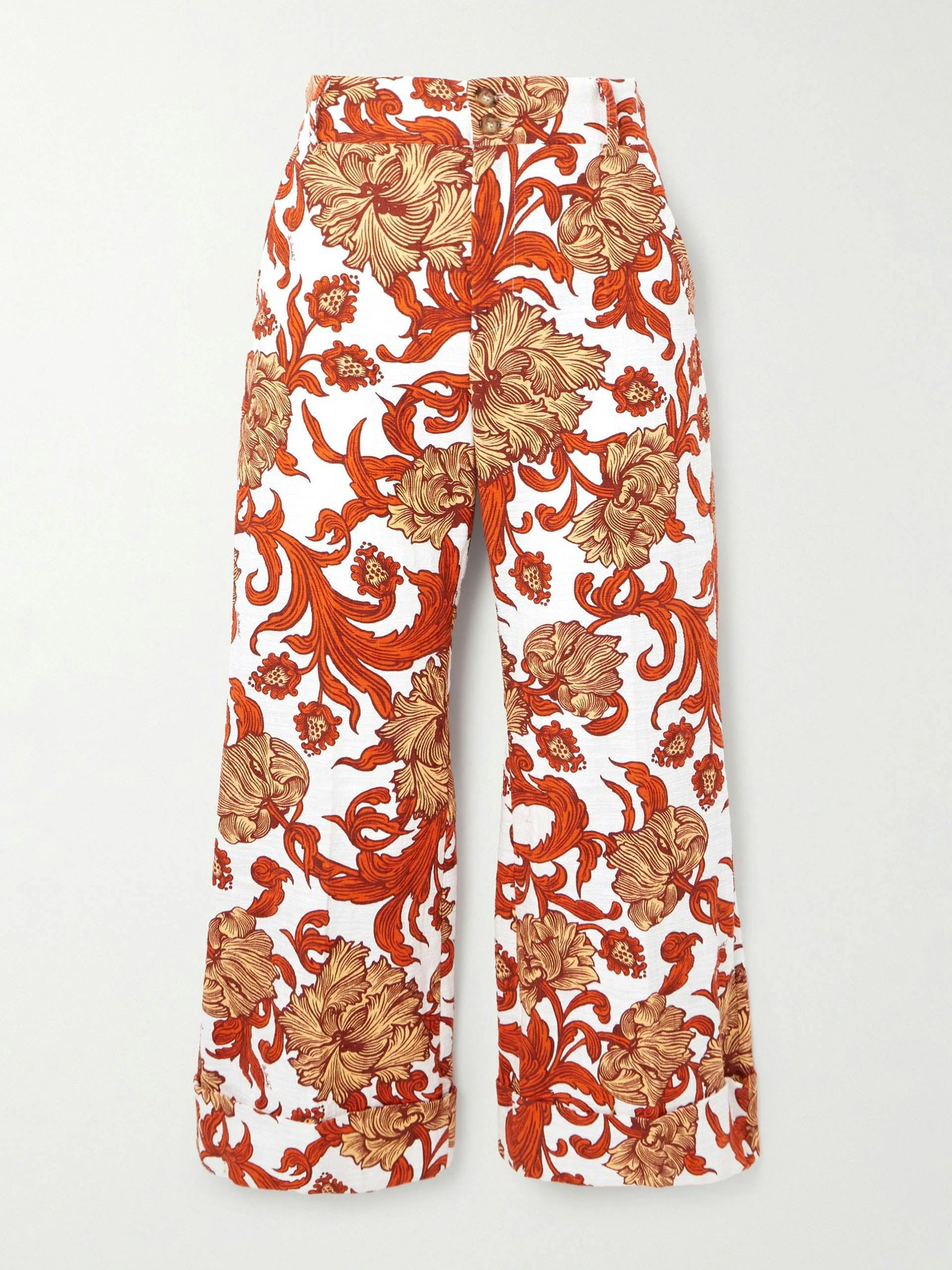 Hendrix printed cotton-blend flared pants