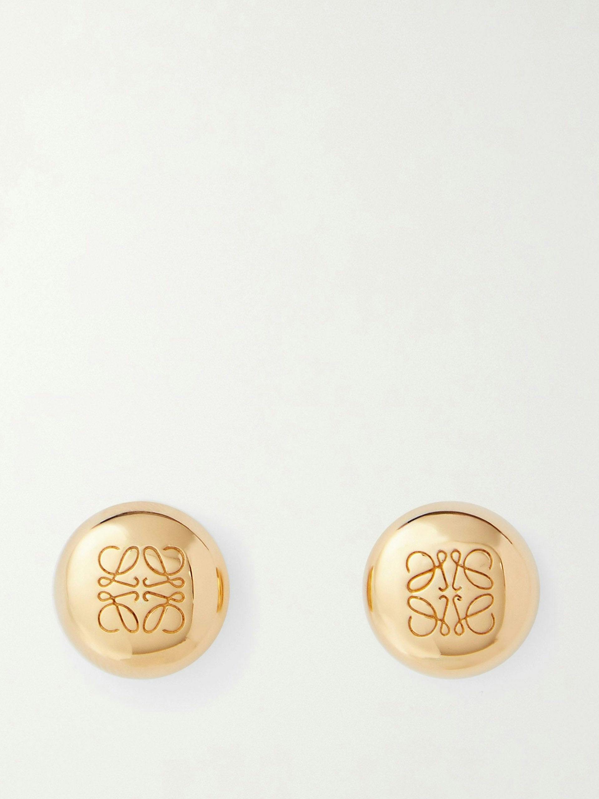 Anagram Pebble gold-plated earrings