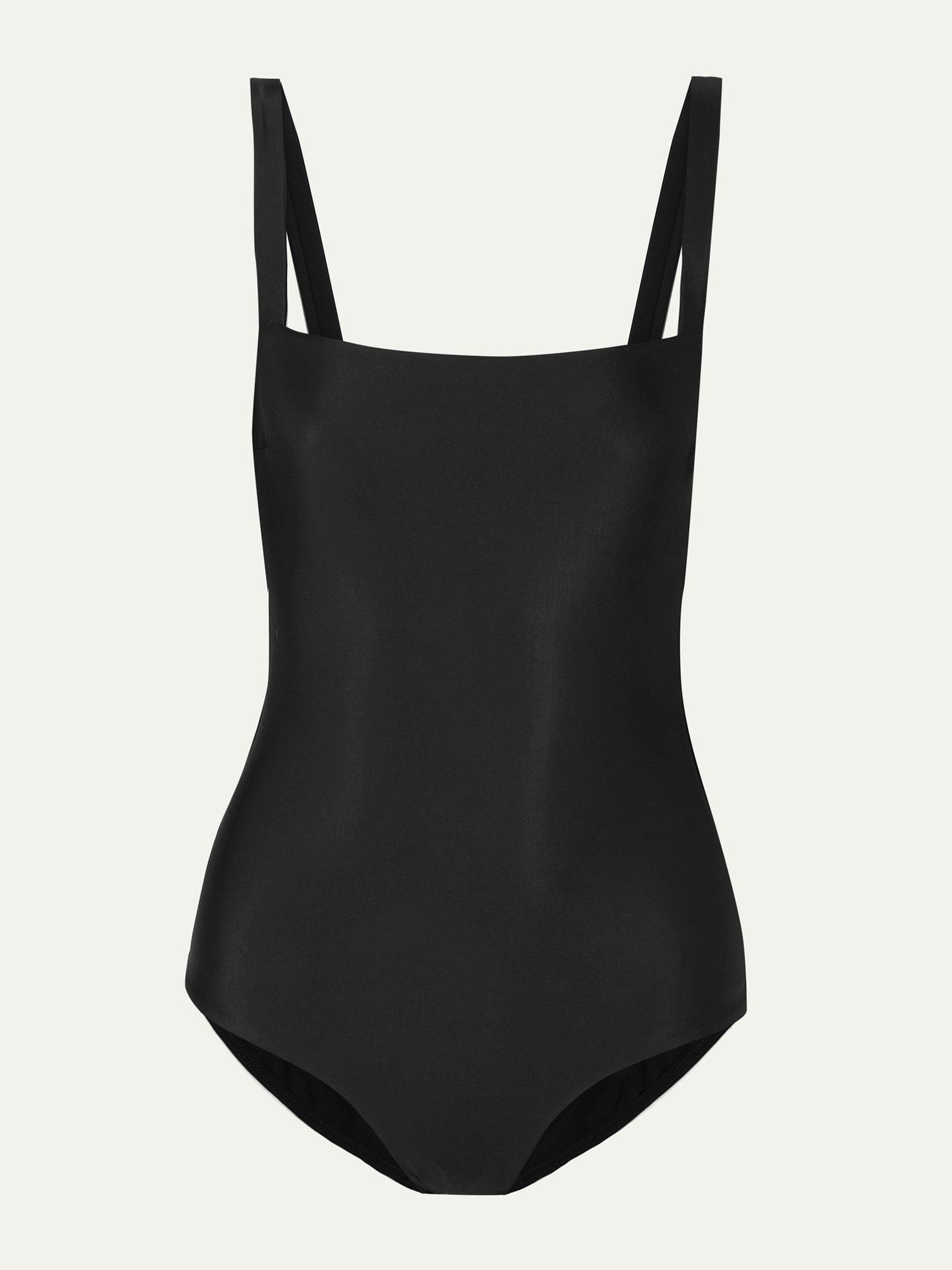 Black square neck swimsuit