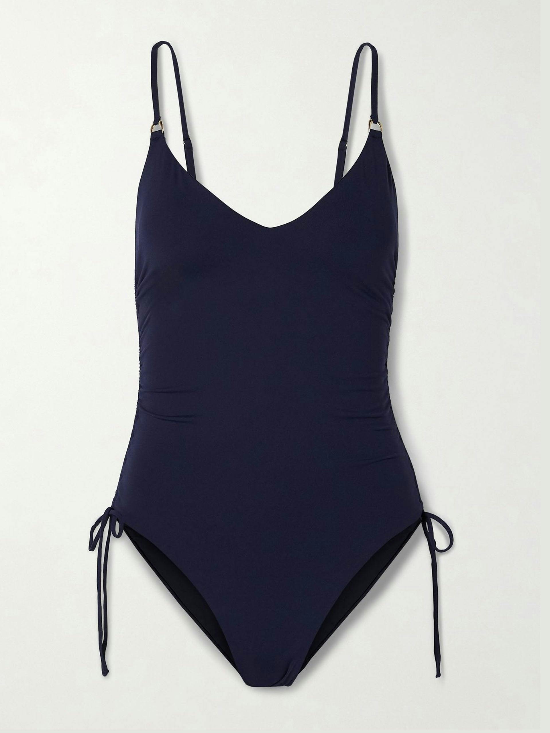 Havana tie-detailed ruched swimsuit