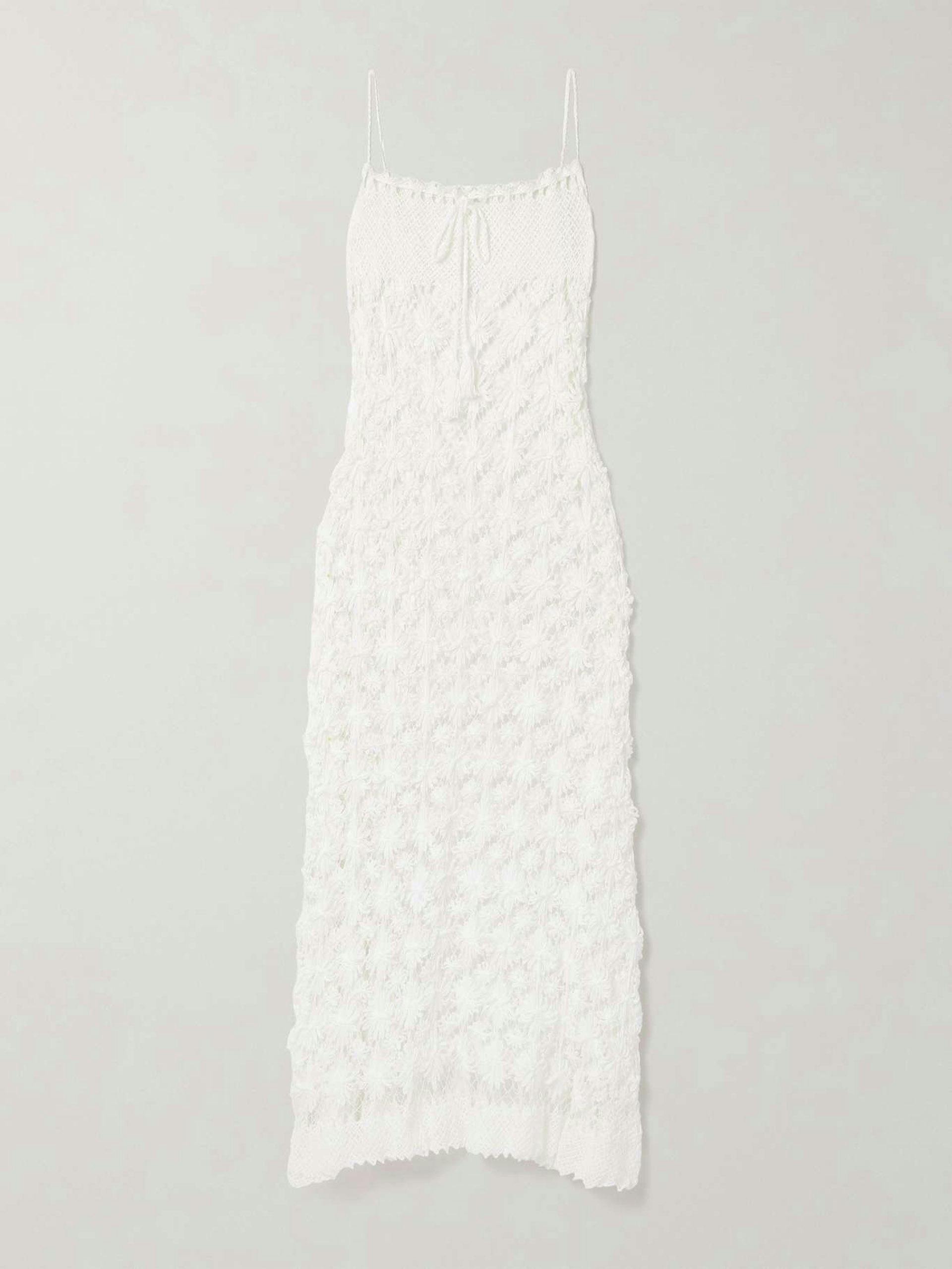 Nelinha embroidered cotton lace maxi dress