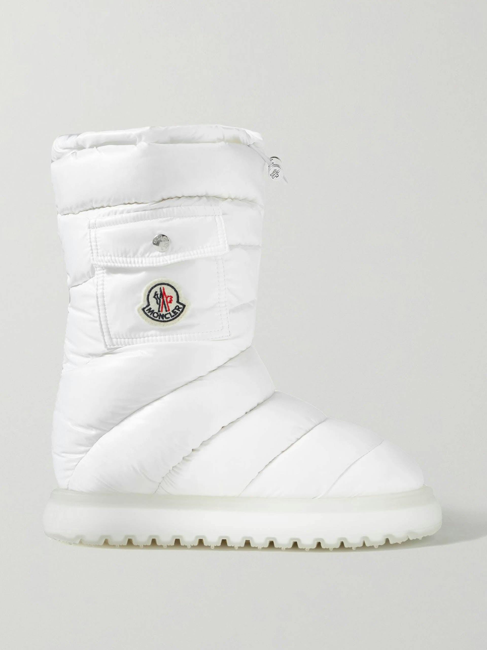 White quilted shell boots