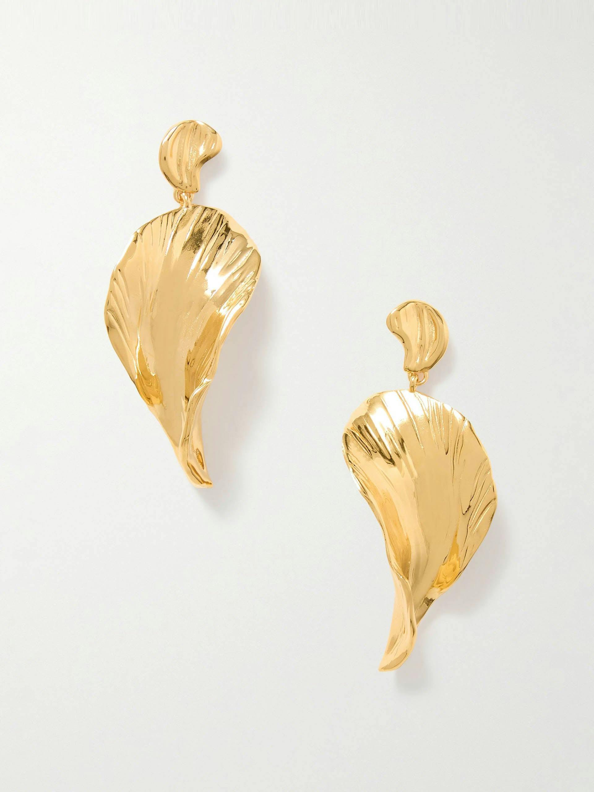 Petal gold-tone earrings