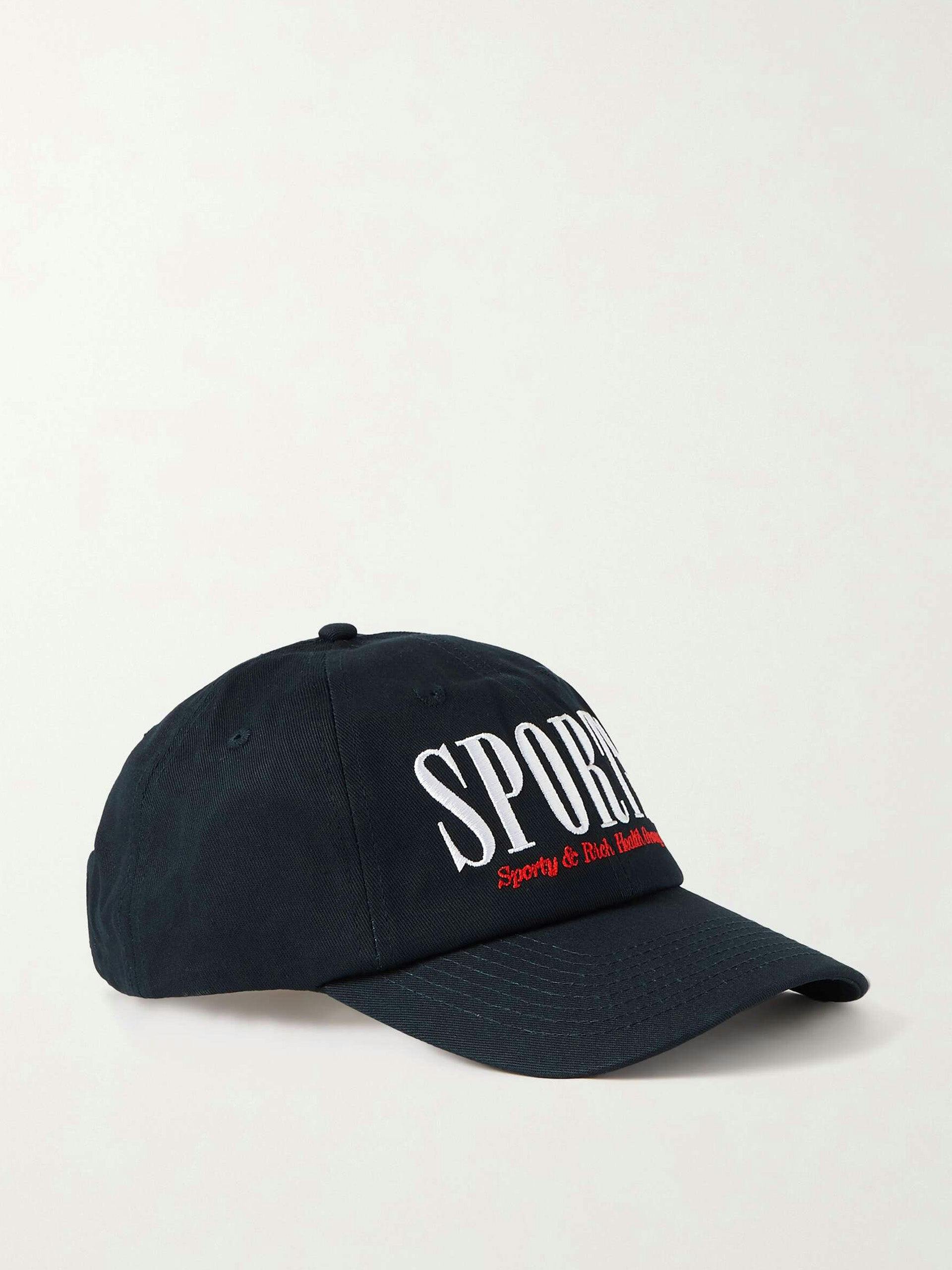 Sports embroidered cotton-twill baseball cap
