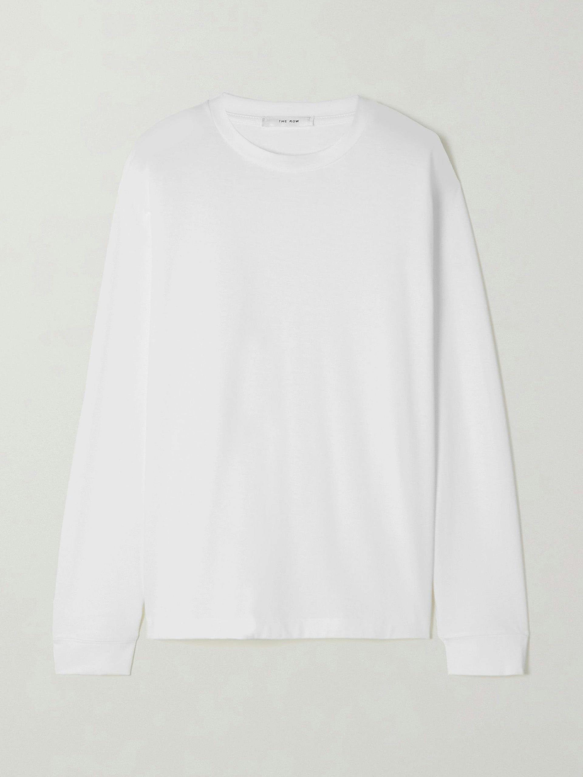 White cotton-jersey T-shirt