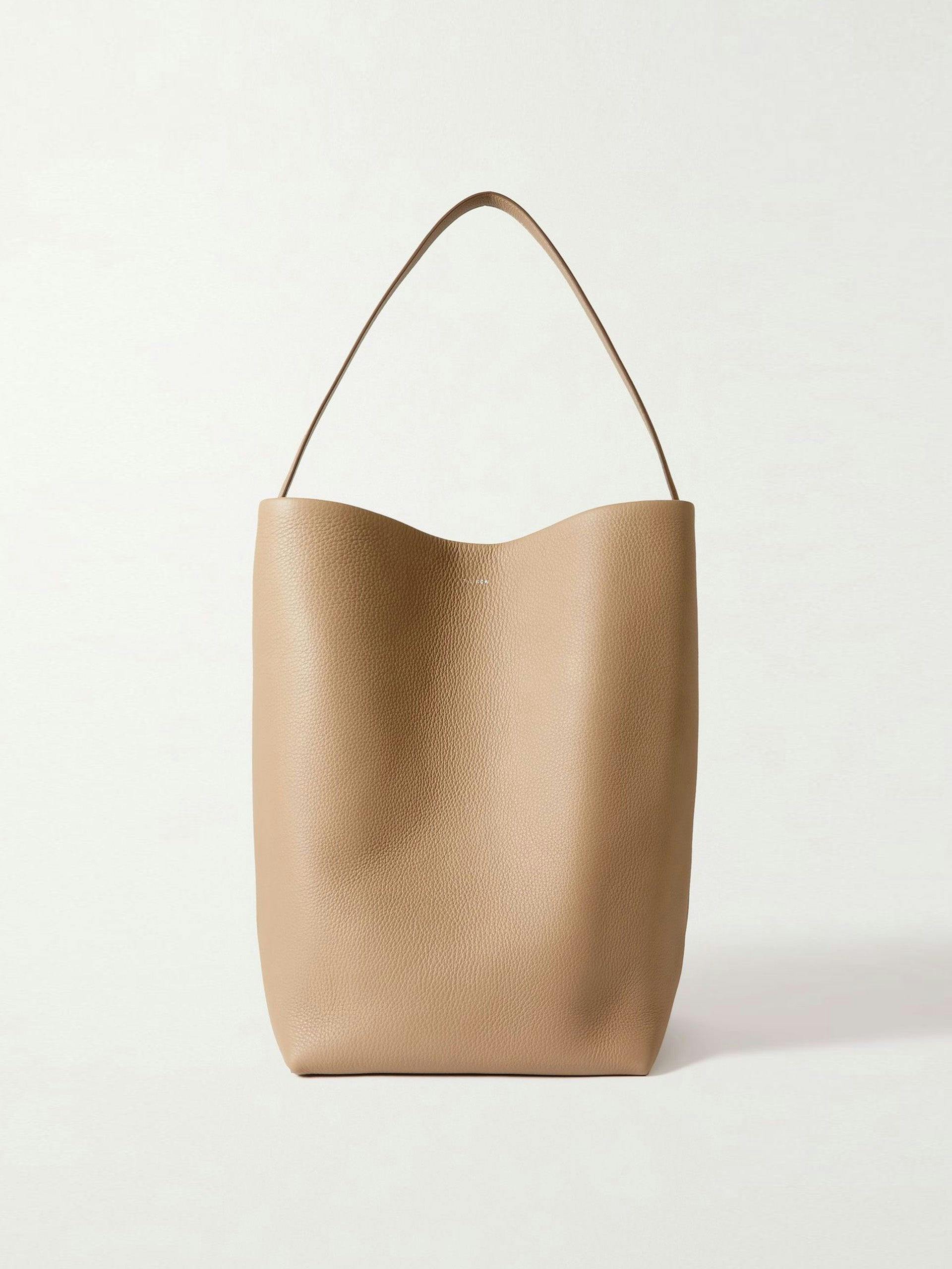 Large textured-leather tote