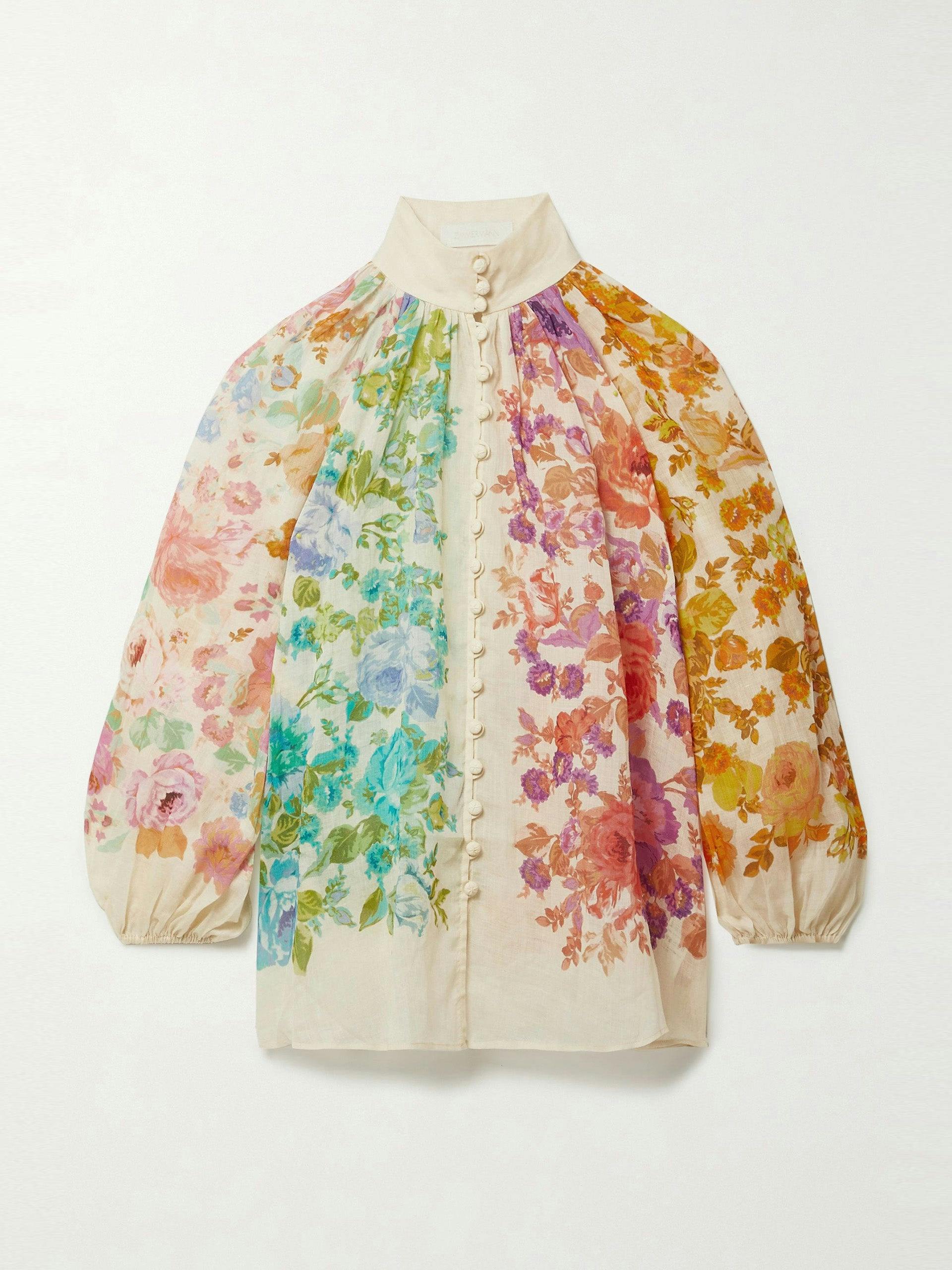 Multicoloured floral print blouse