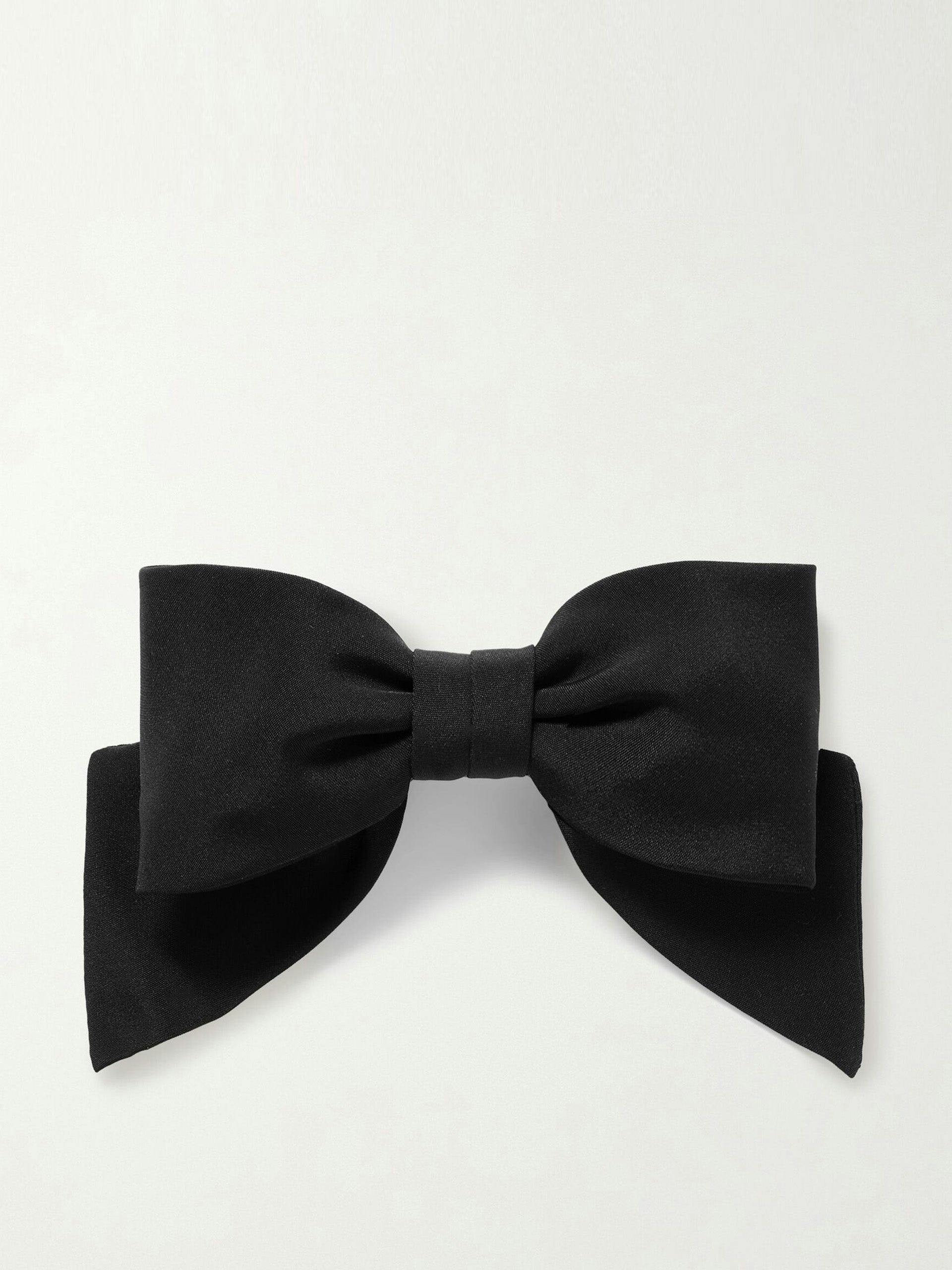 Satin bow hair clip