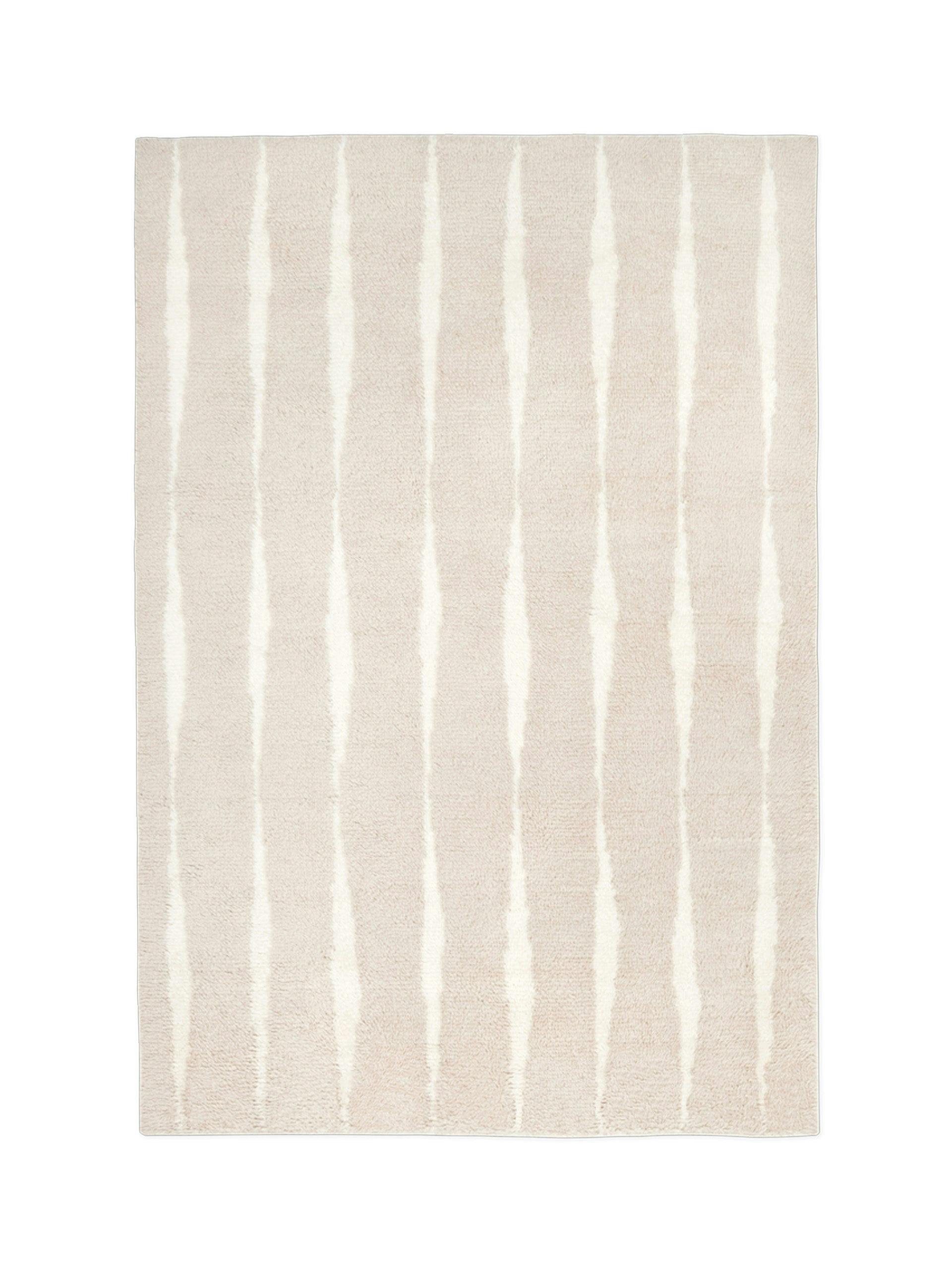 Cream fjord-print wool rug