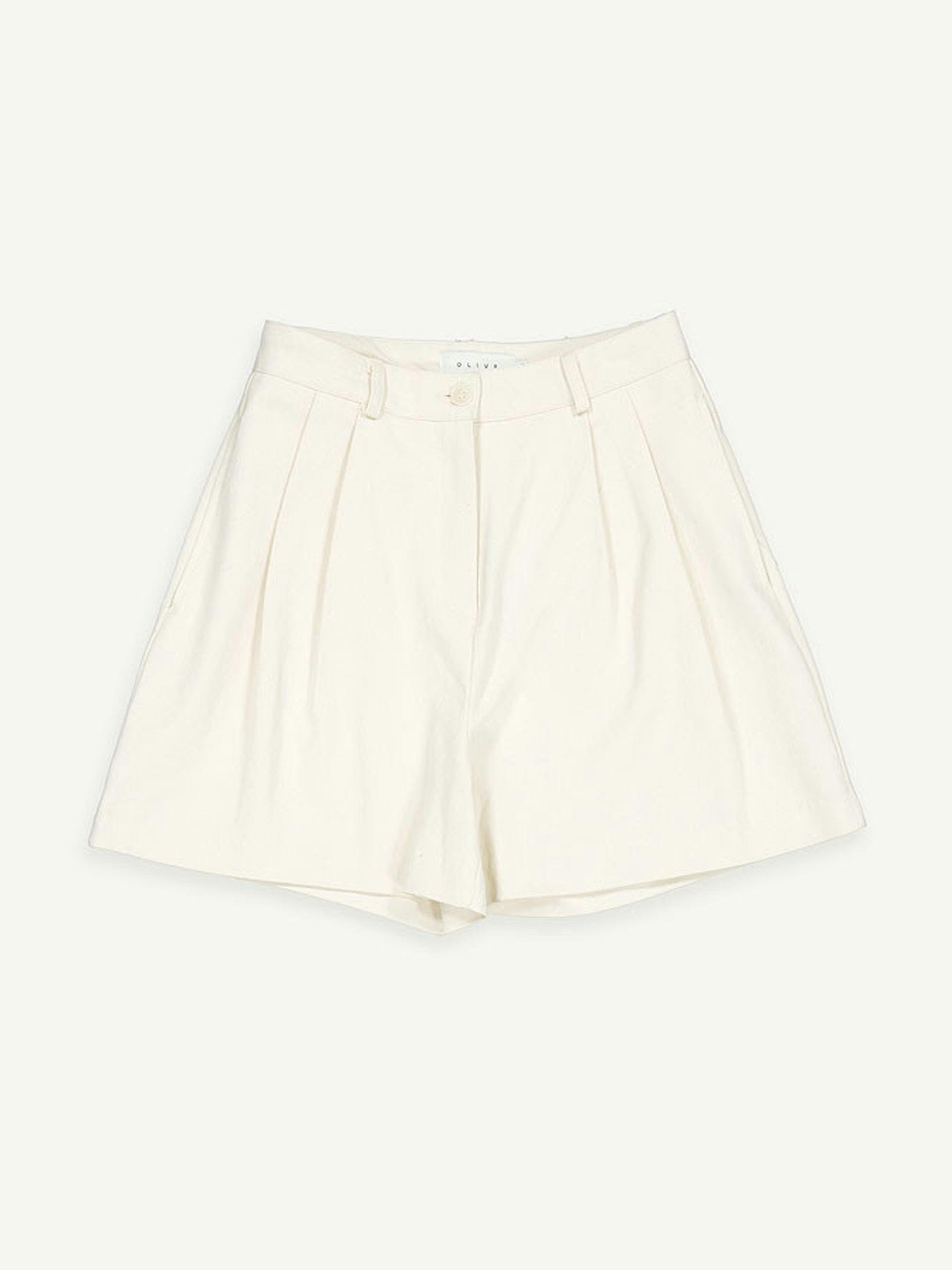 Cream cotton shorts