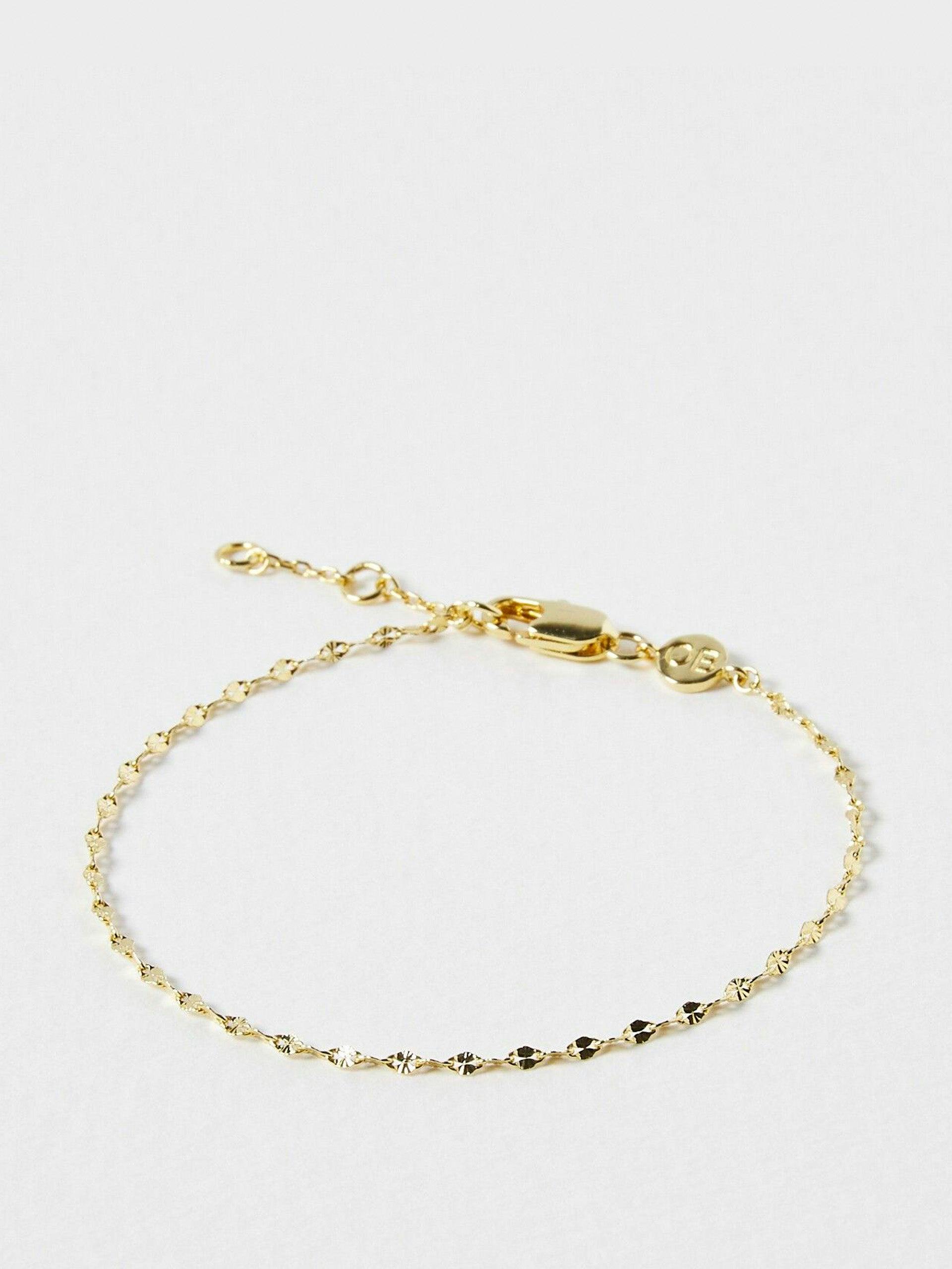 Renata beaded gold plated chain bracelet