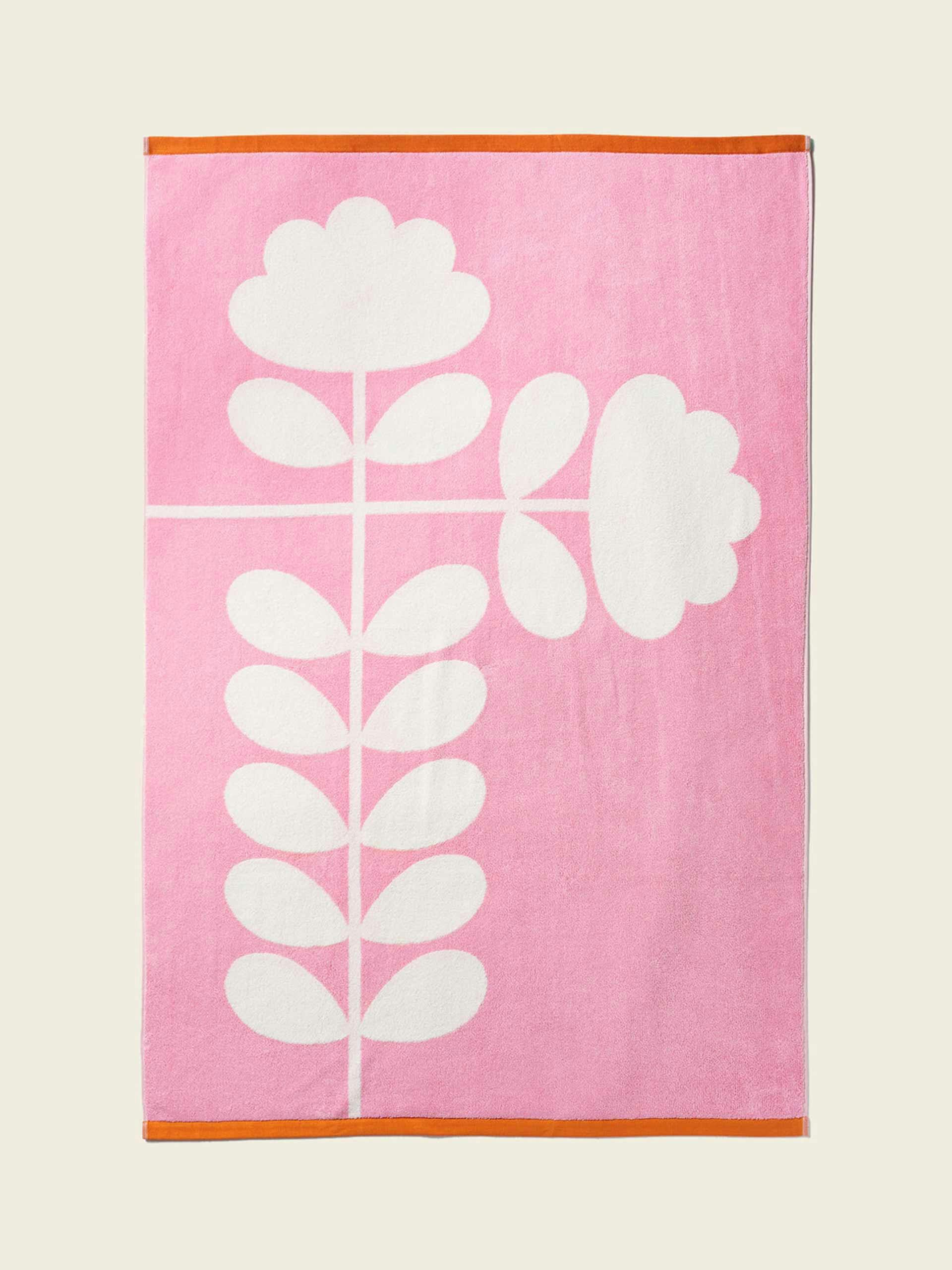 Cut Stem towel in Pink