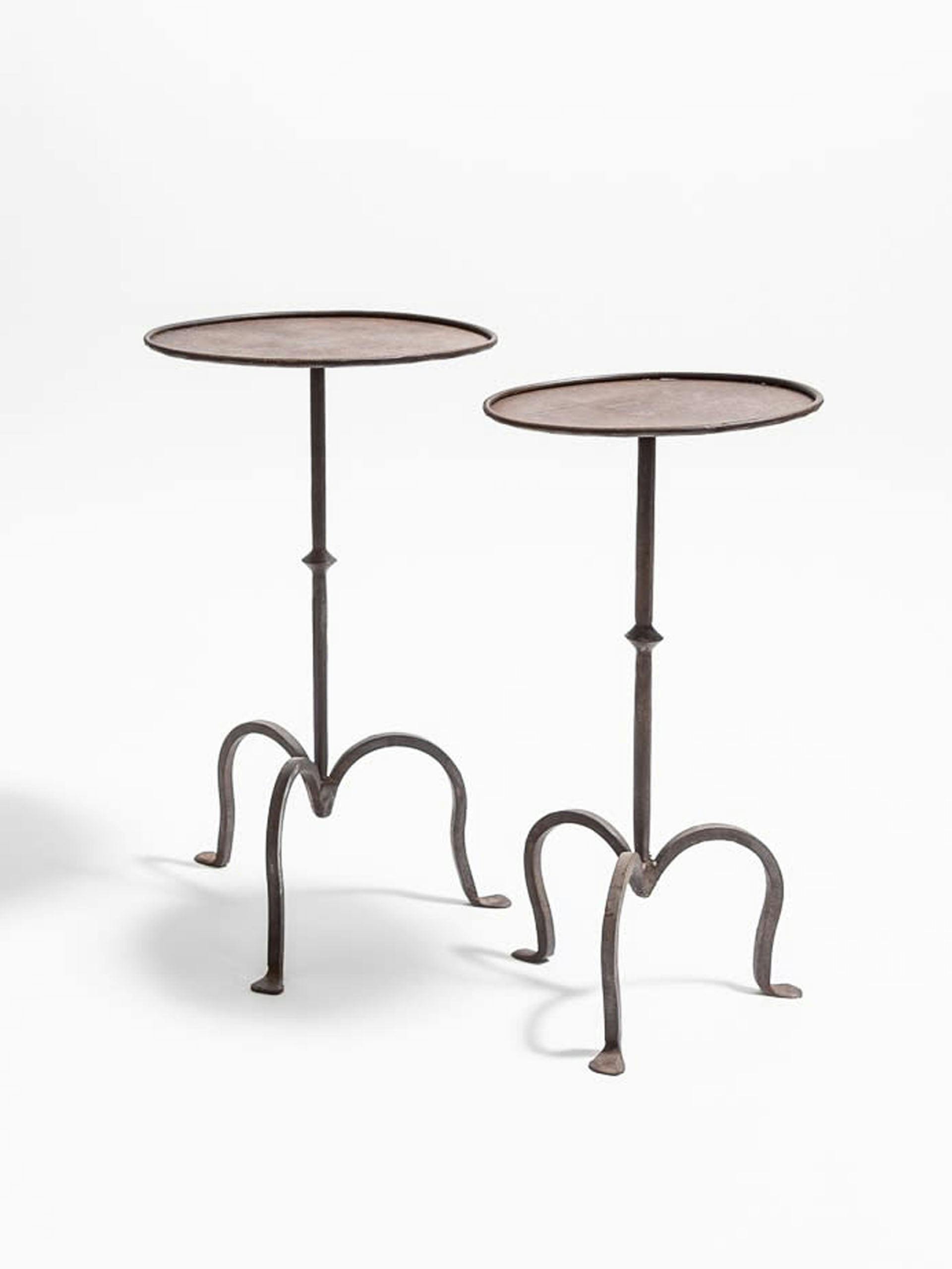 Pair of wrought iron martini tables