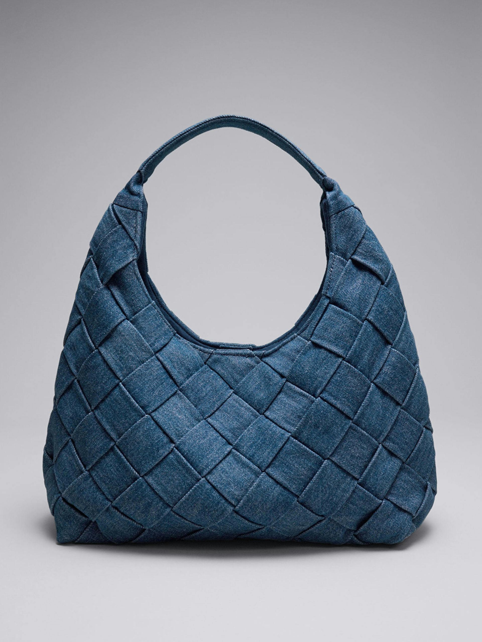 Braided denim tote bag