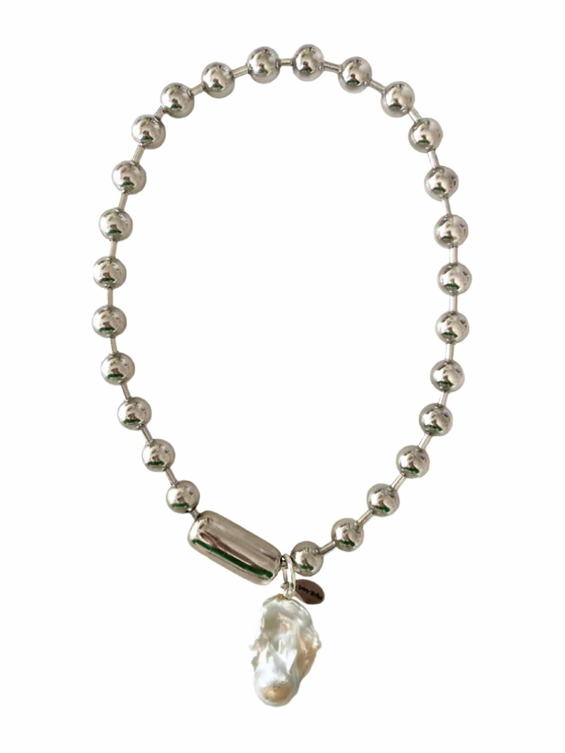 Ball chain pearl necklace