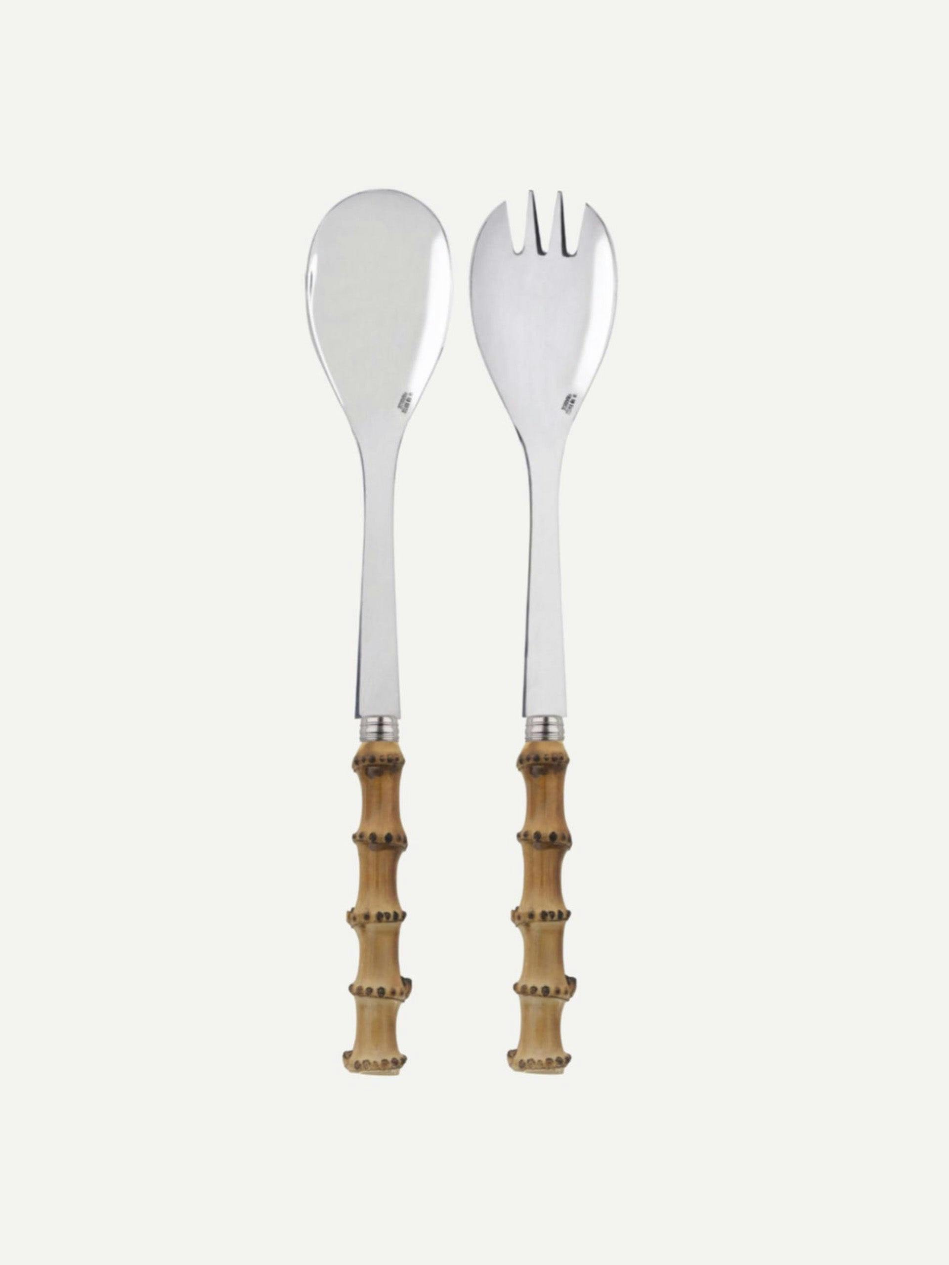 Bamboo handle salad servers