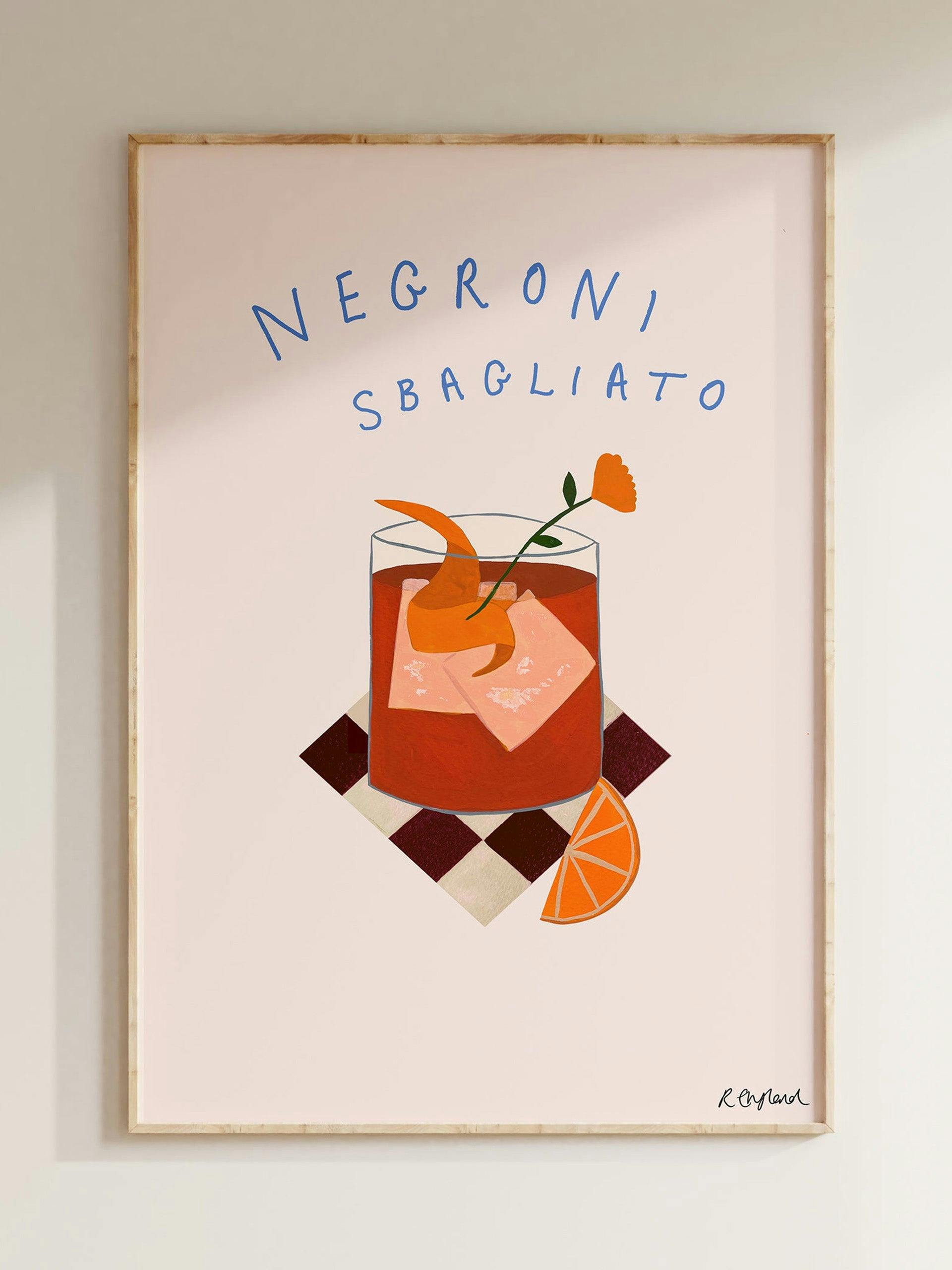 Negroni cocktail print