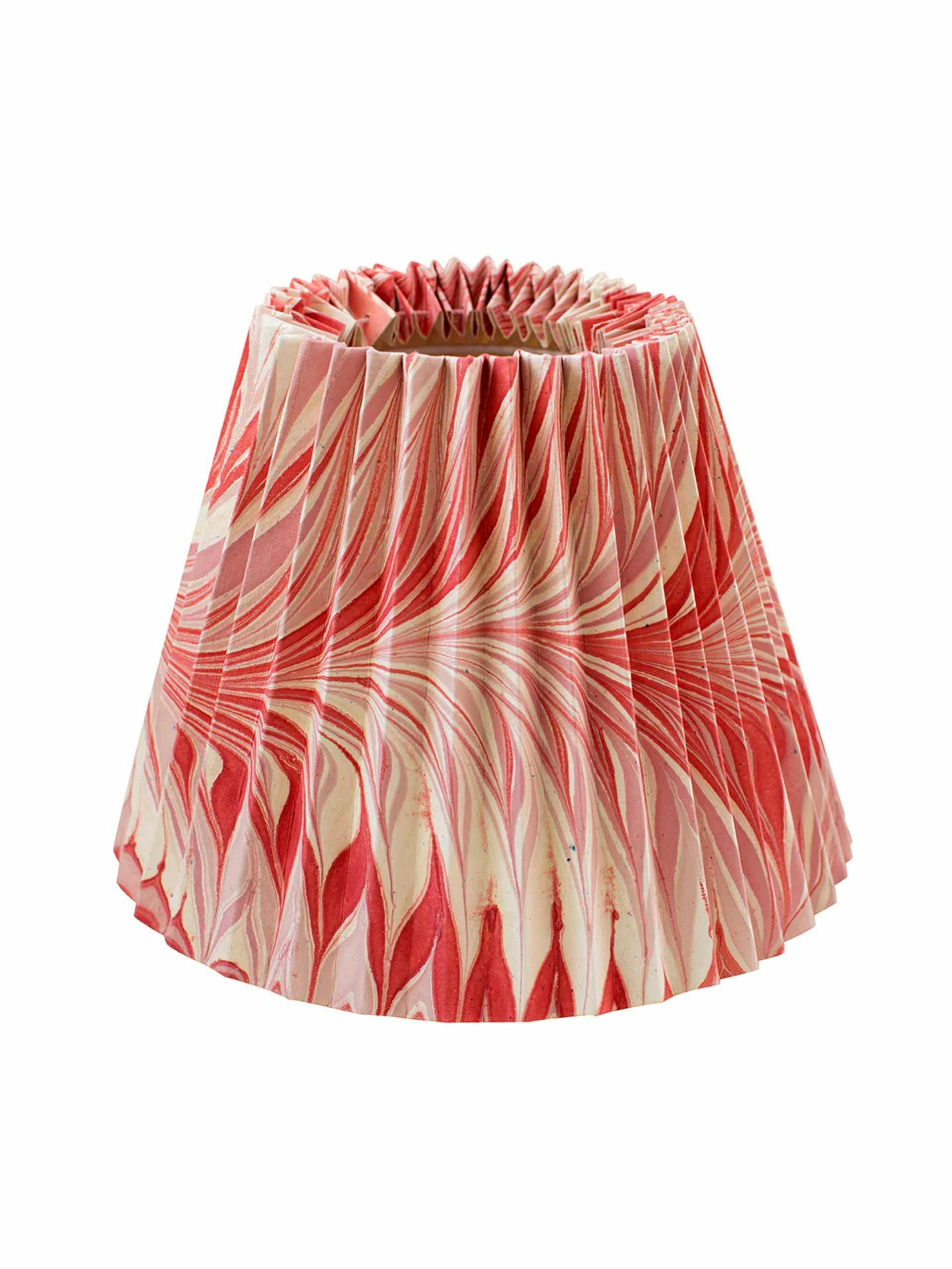 Cotton paper lampshade in Pleated Pink and Red Star Anise