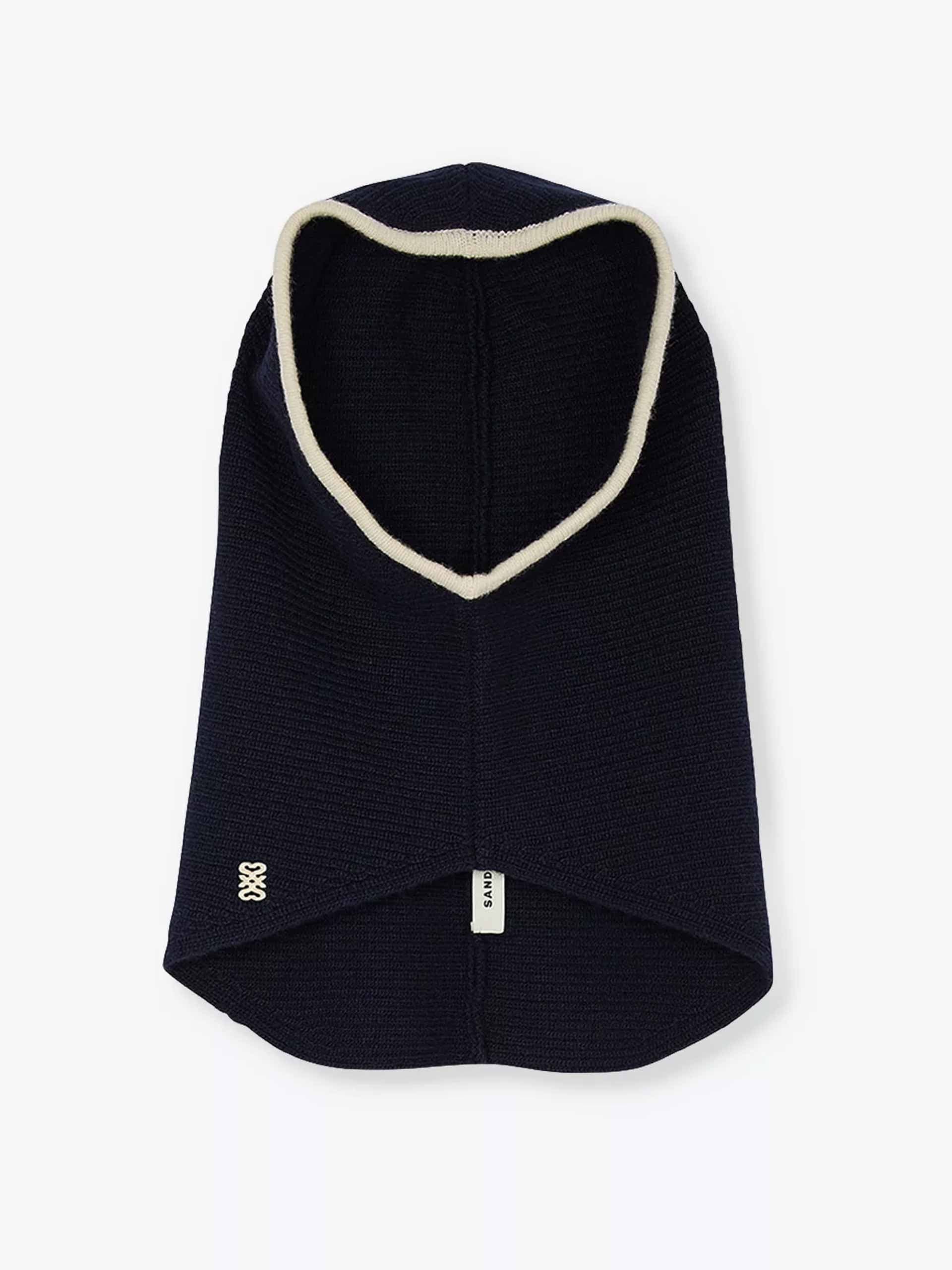 Logo-embroidered contrast-trim wool and cashmere-blend snood