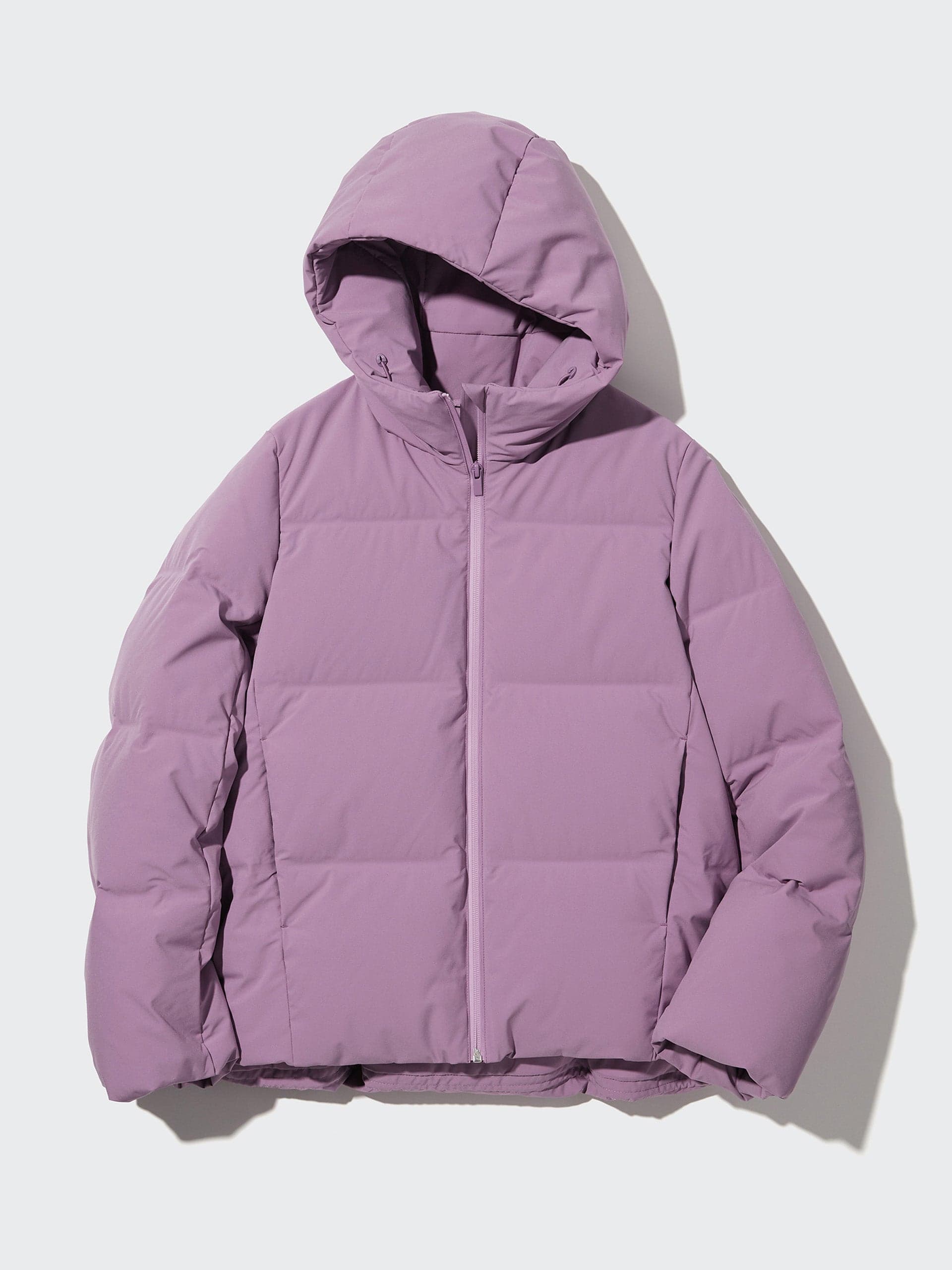 Seamless down parka in purple