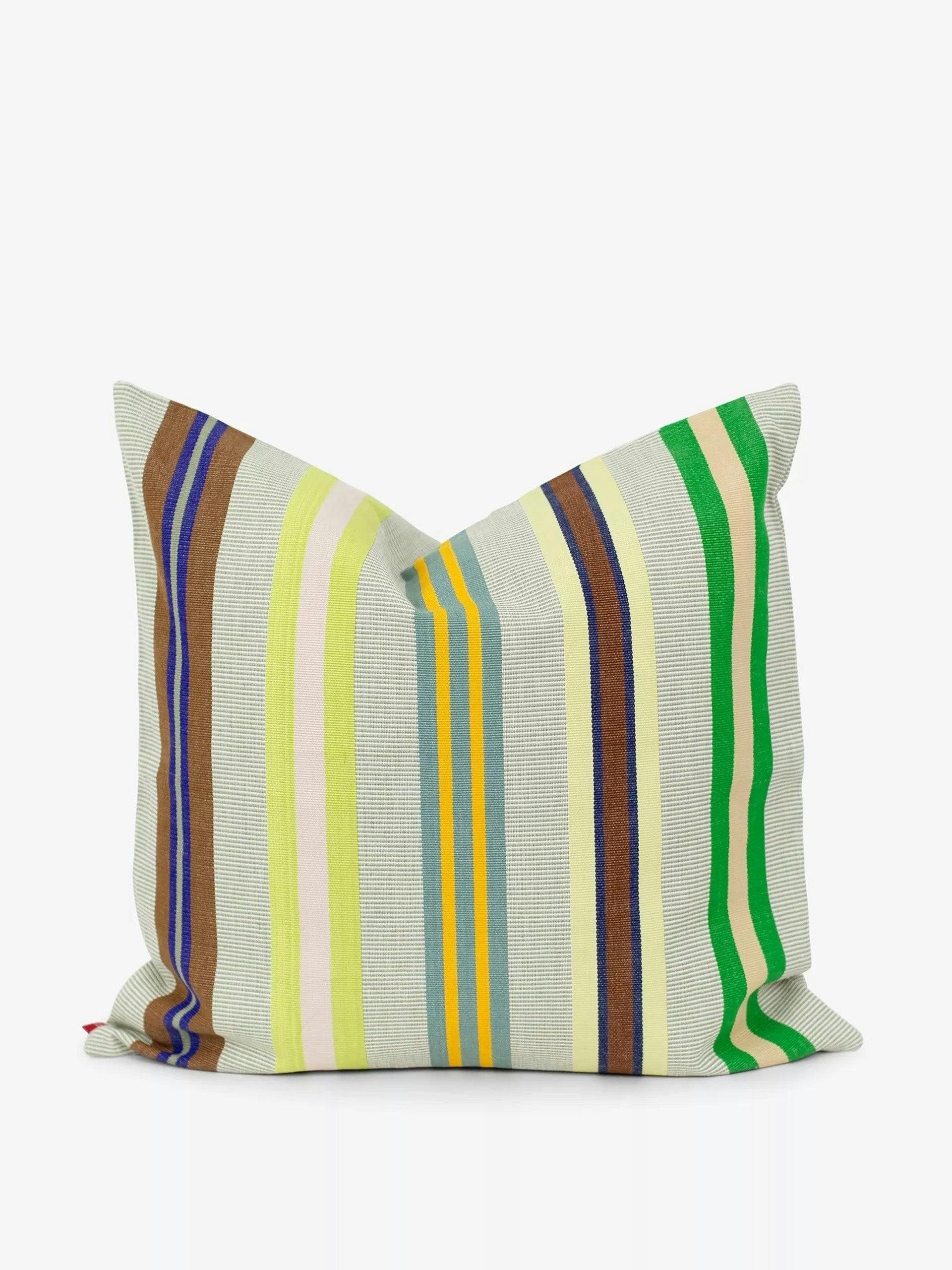 Vina square-shape striped cotton cushion