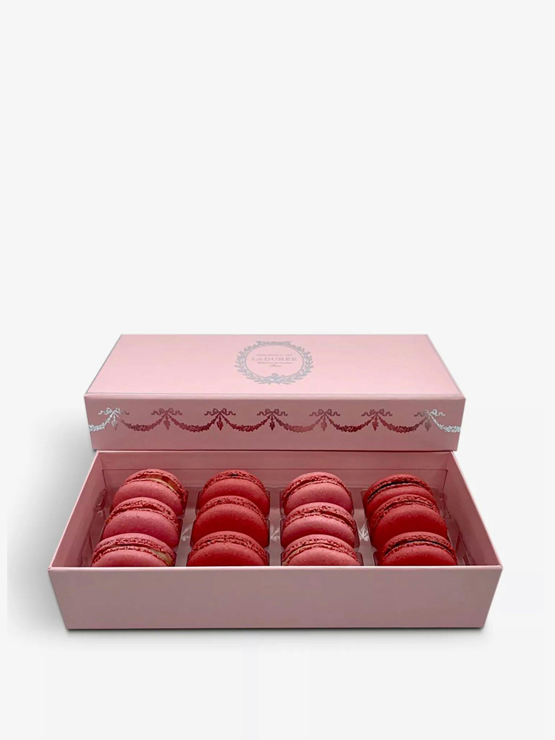 Pink Intemporel raspberry and rose macarons (box of 12)