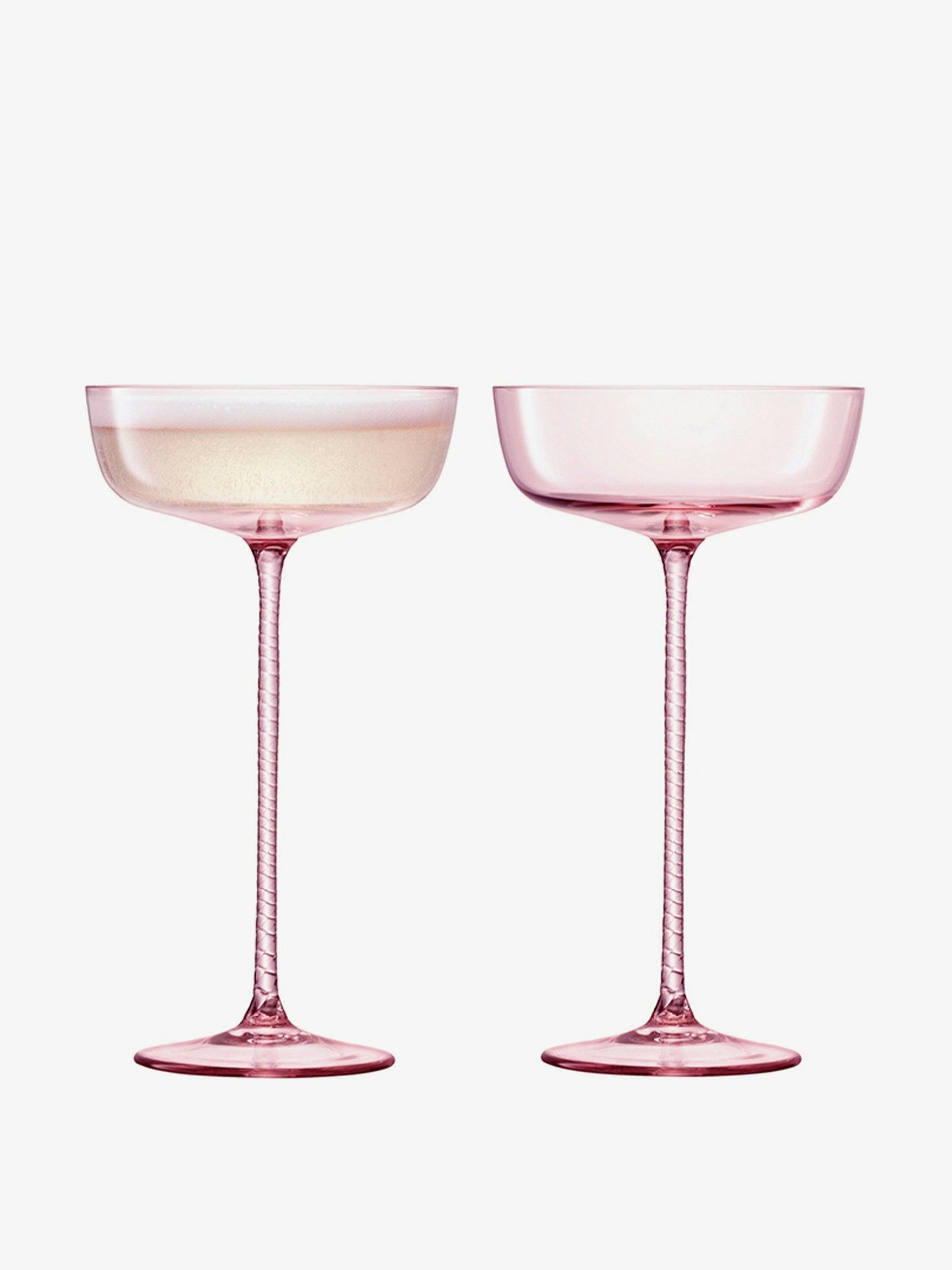 Glass champagne saucers (set of 2)