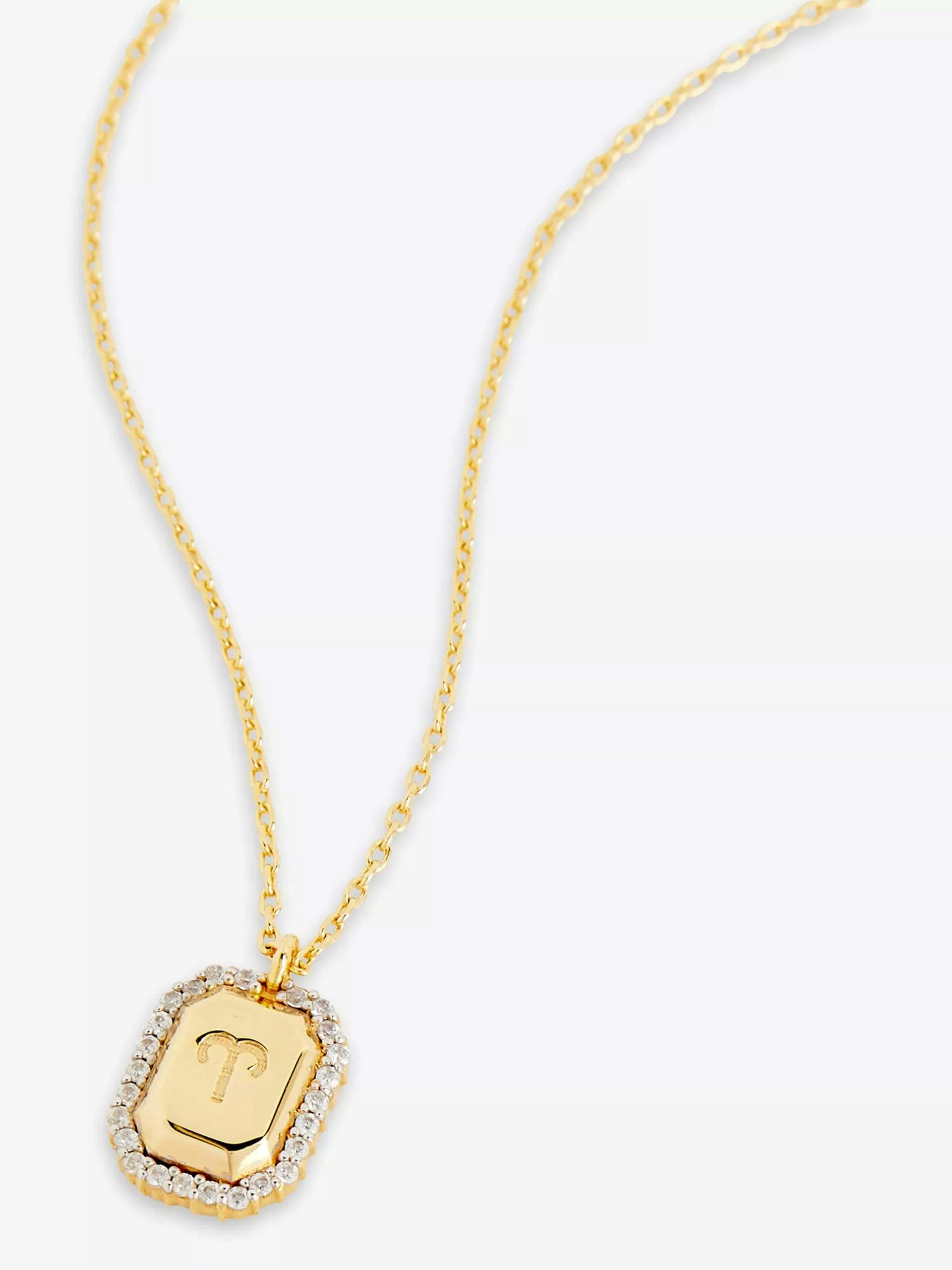 Aries gold-plated pendant necklace