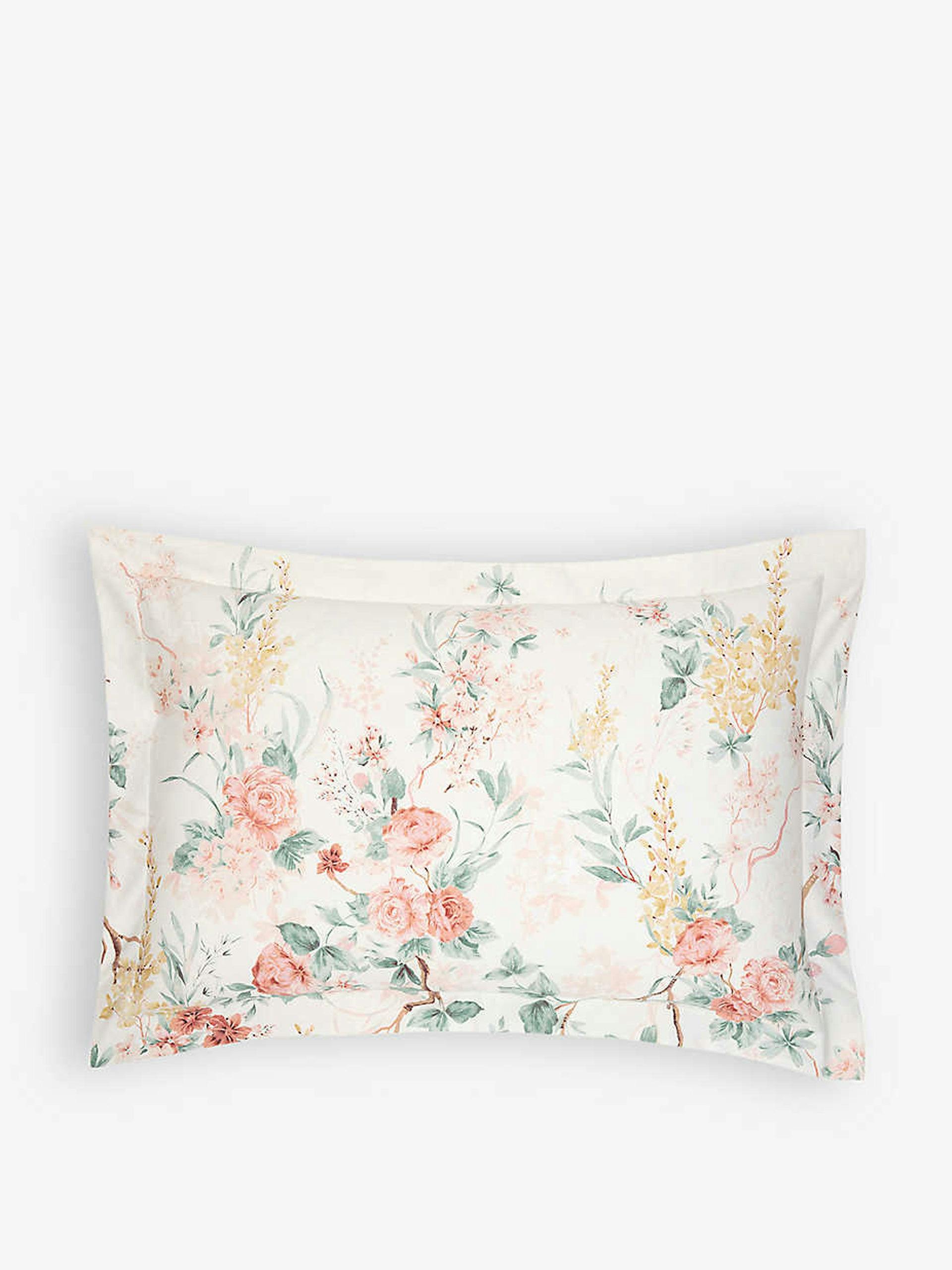 Floral print organic cotton pillowcase