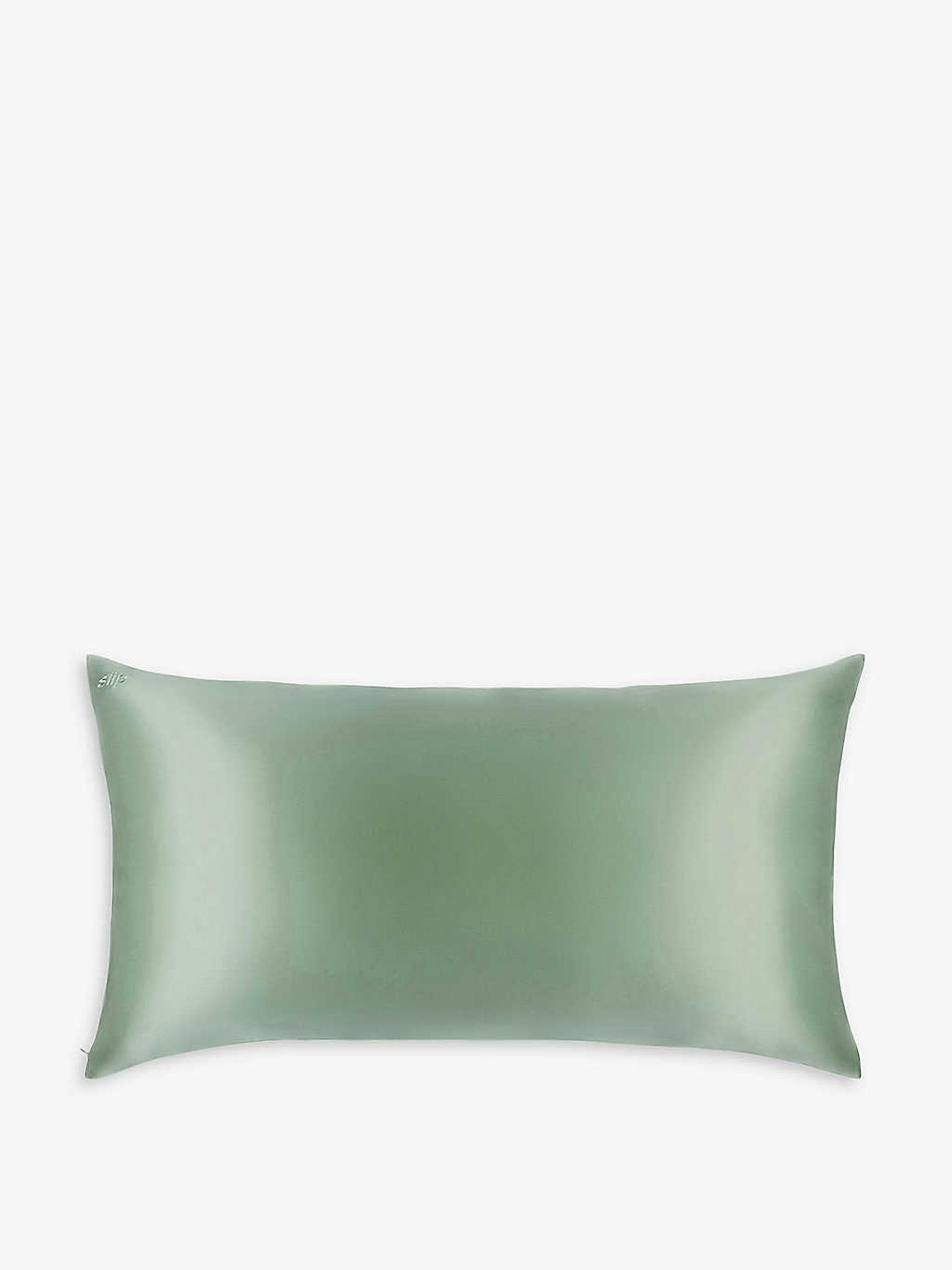 Green silk pillowcase