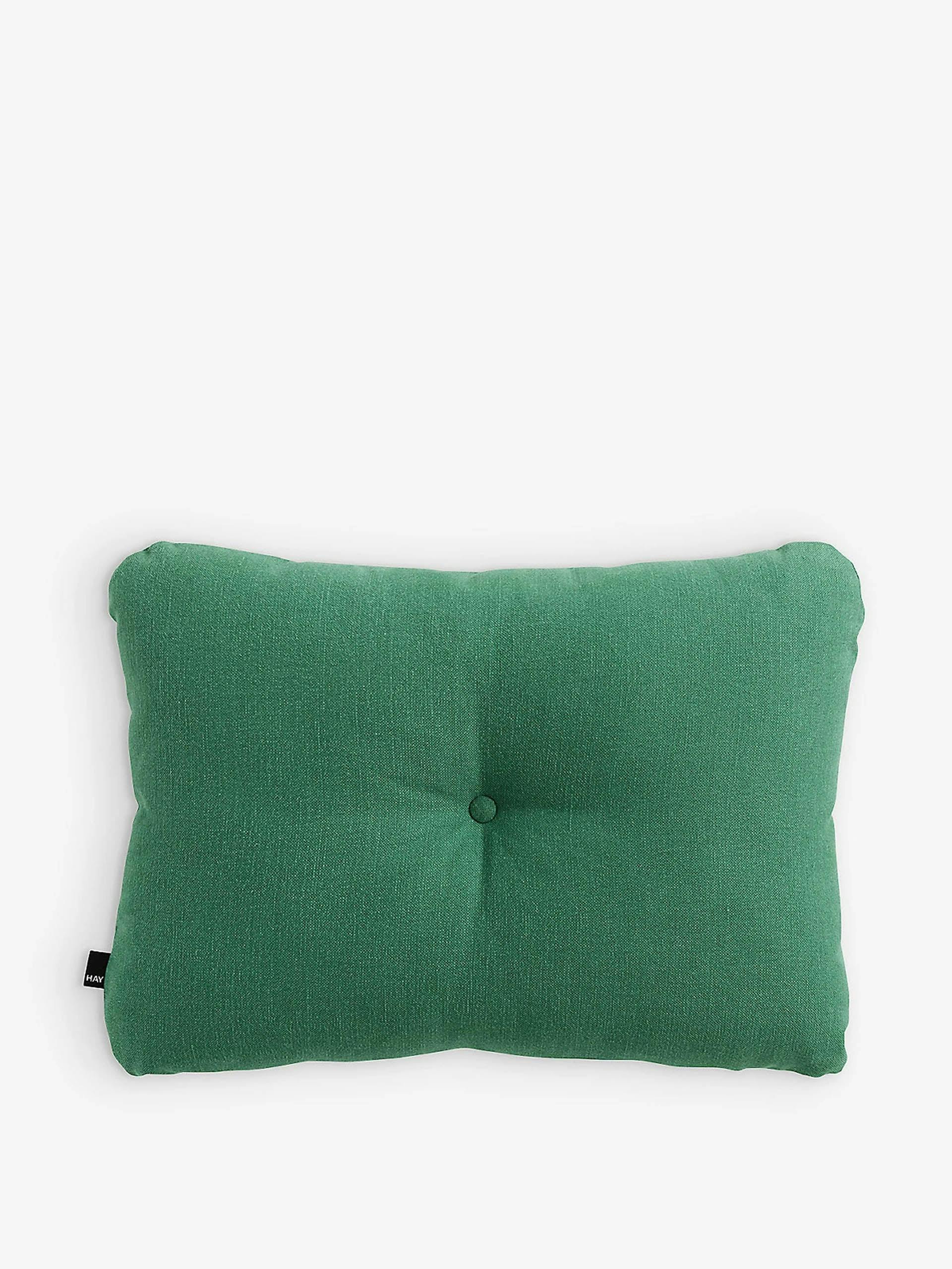 Green cotton and linen blend cushion