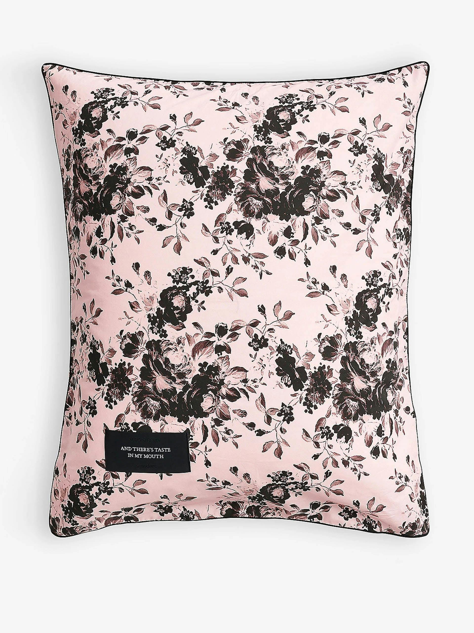 Pink sweet graphic-print cotton pillowcase