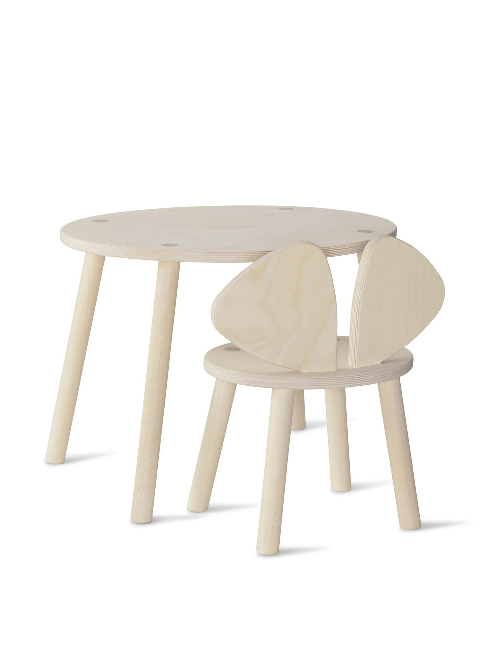 Birch mouse table and chair