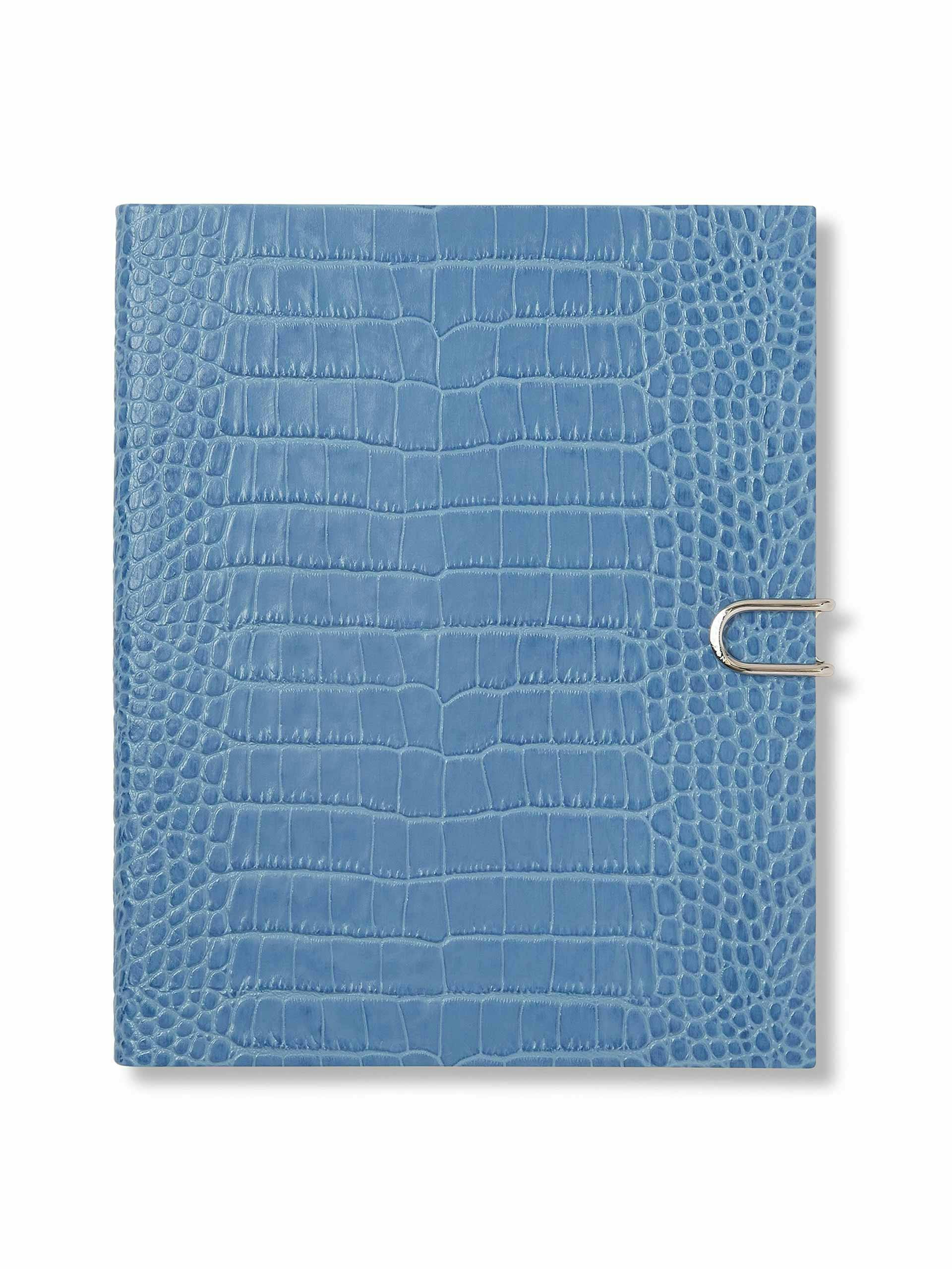 Portobello notebook with side closure in Nile Blue