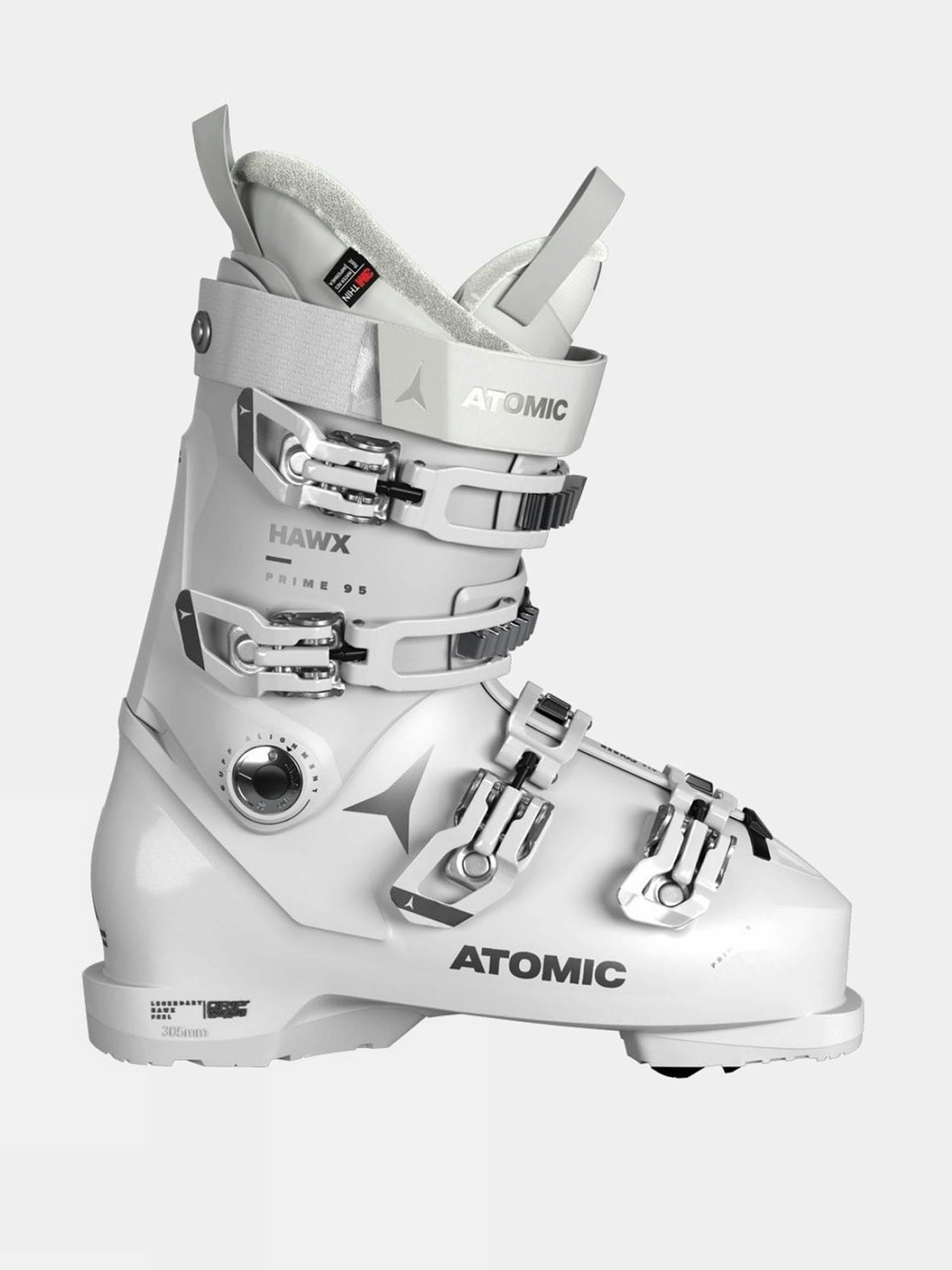 Silver ski boots