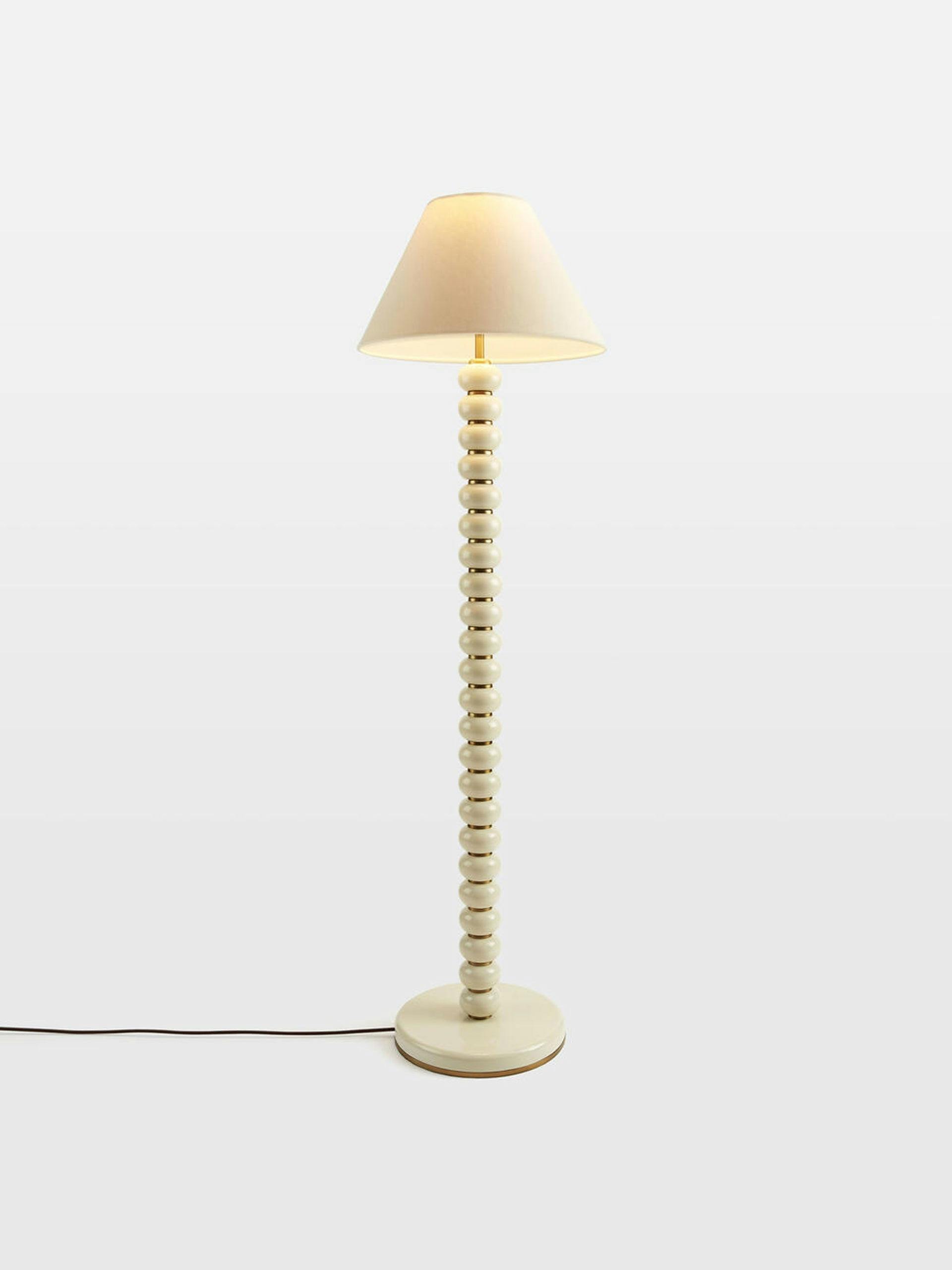 Cream high-gloss lacquered floor lamp