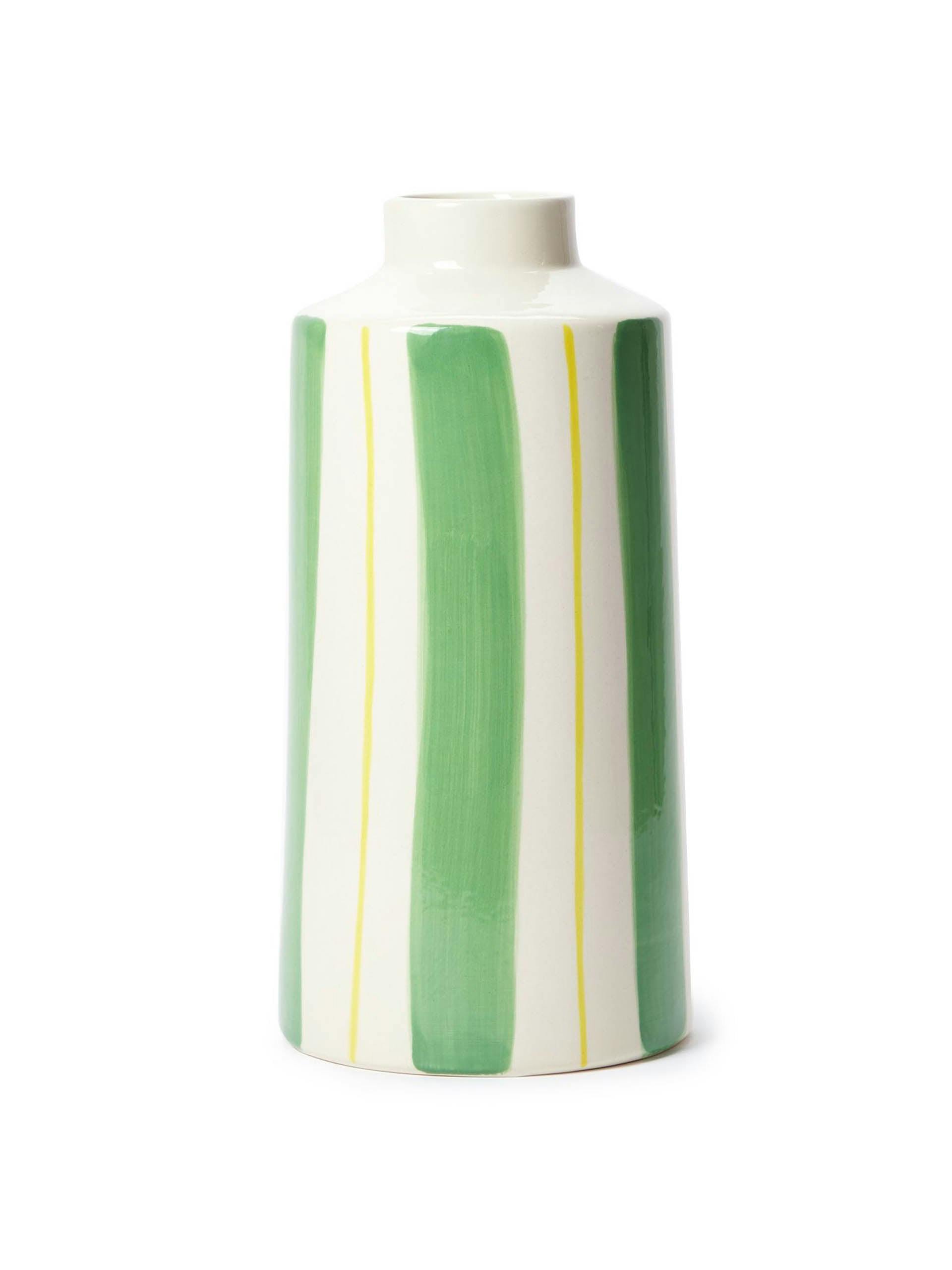 Small stripe vase in green